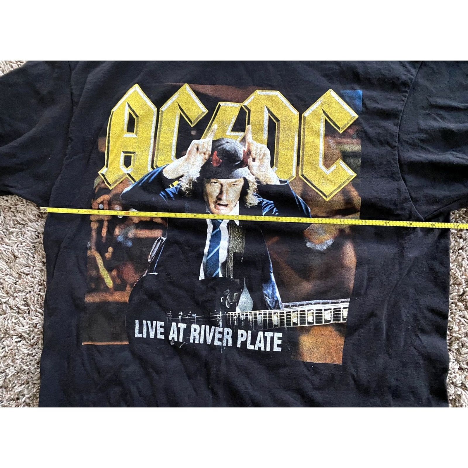 Vintage AC/DC T-Shirt Graphic Live at River Plate Black Crew Neck Short Sleeve L 100% Cotton Unisex Adults Mens Boys? Size US L / EU 52-54 / 3 - 7 Thumbnail