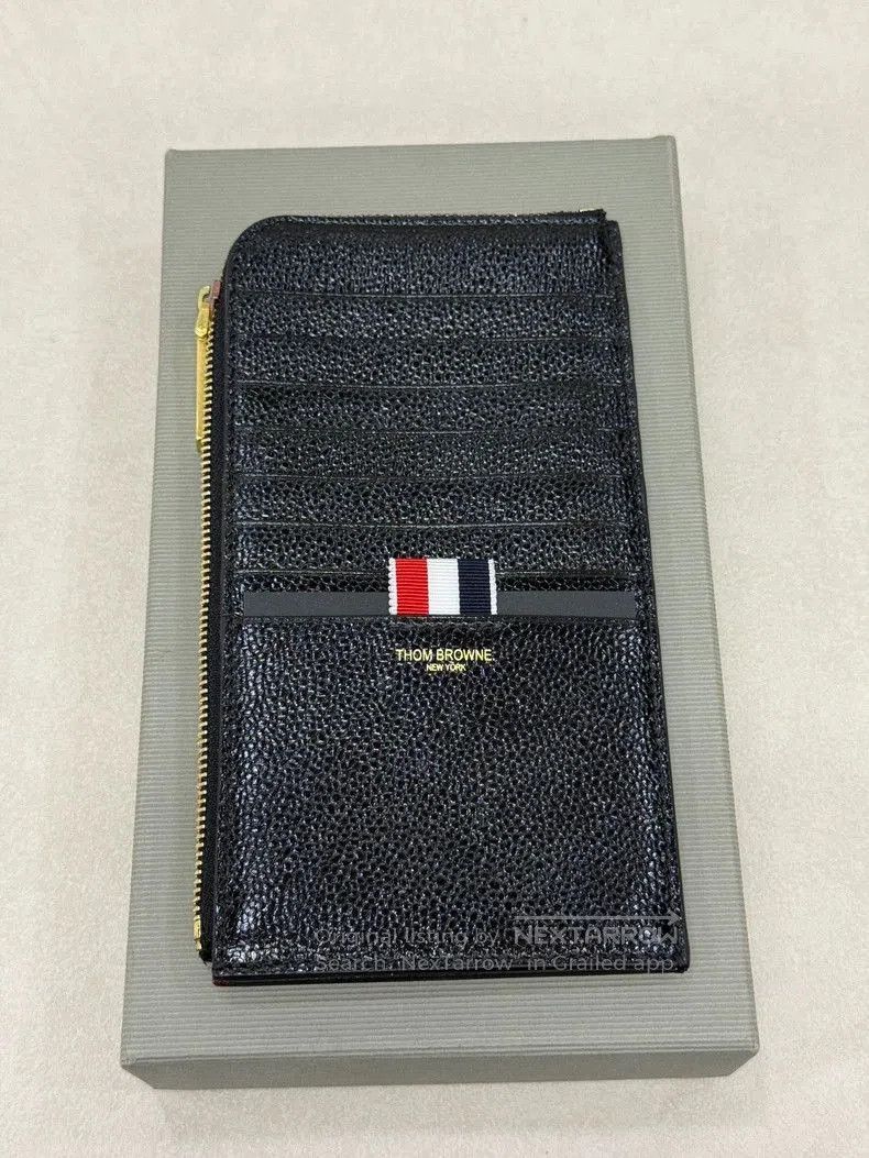Thom Browne THOM BROWNE Leather Zip Card Wallet. Size ONE SIZE - 2 Thumbnail