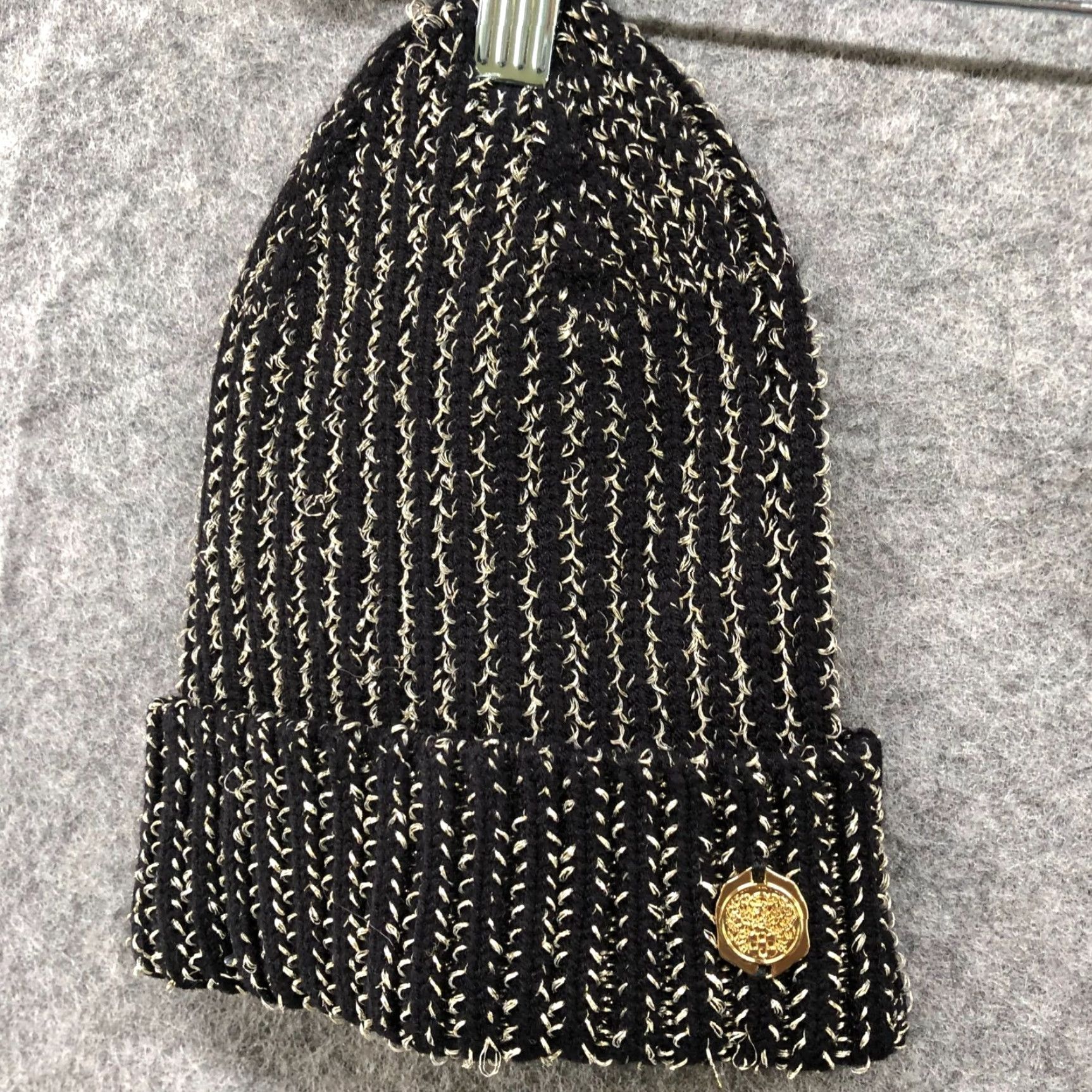 Vince Camuto Vince Camuto Womens Winter Scarf Hat Set Knit Infinity Beanie Black Gray Chunky Bohemian Size ONE SIZE - 4 Thumbnail
