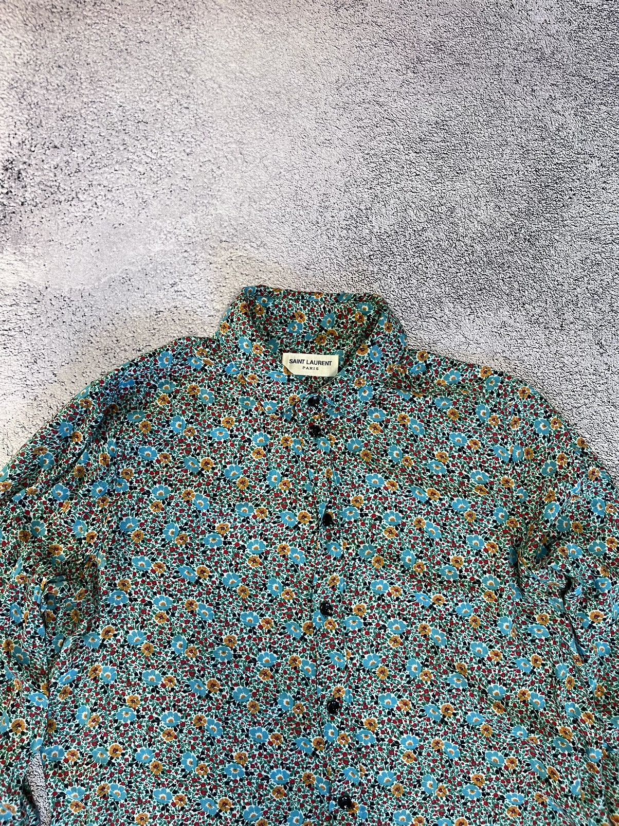 Saint Laurent Paris Saint Laurent Shirt Multicolored Viscose Floral-Print Blouse Size M / US 6-8 / IT 42-44 - 2 Thumbnail