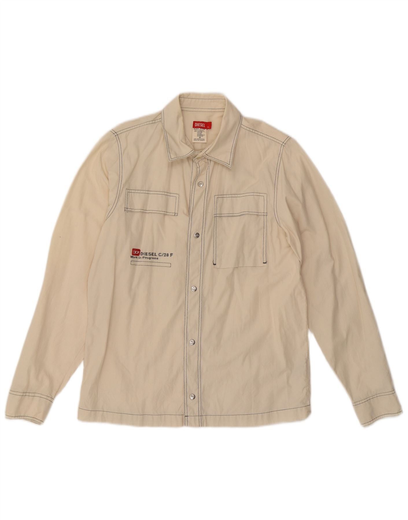 Diesel Mens Shirt XL Off White Size US XL / EU 56 / 4 - 1 Thumbnail