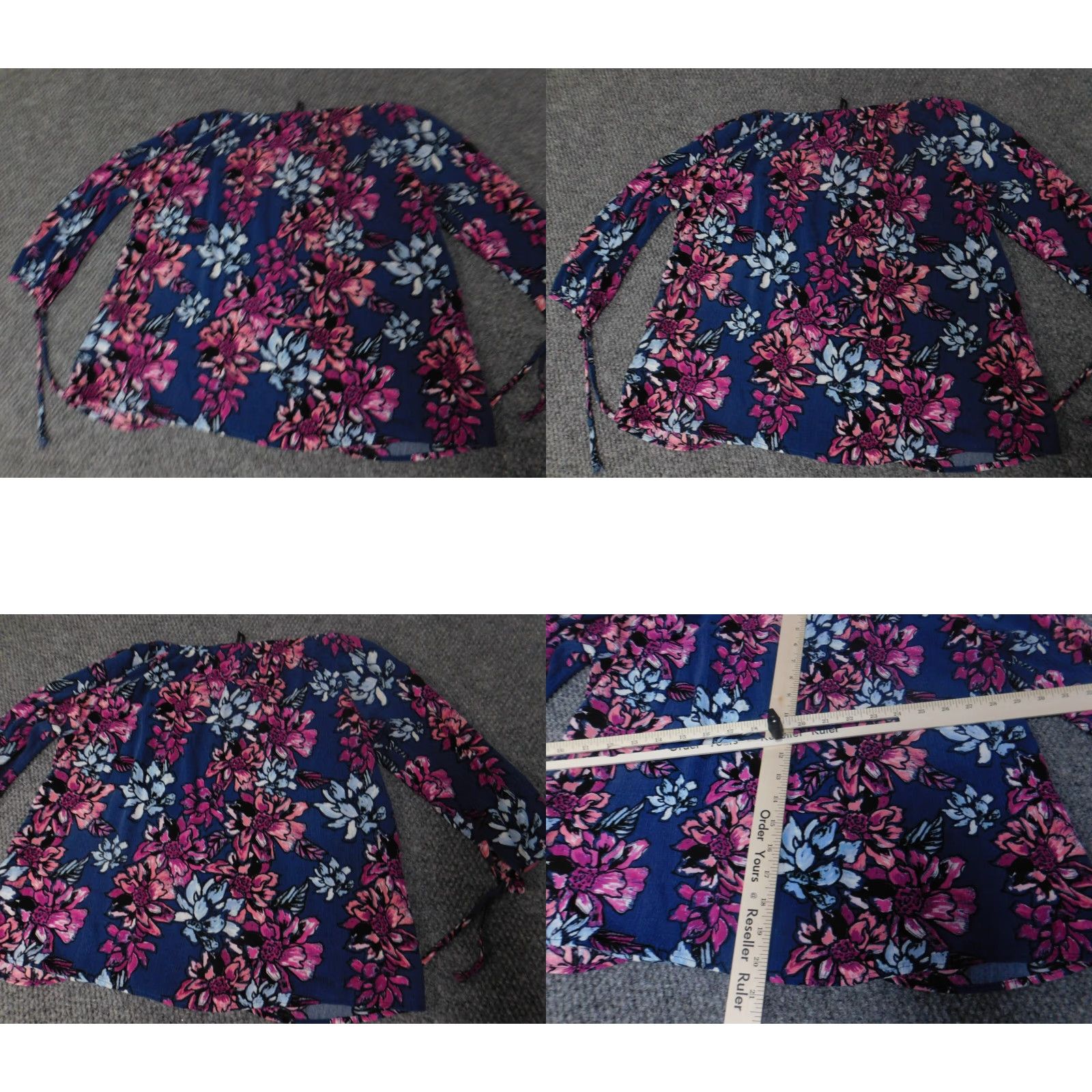 Vintage New Directions Blouse Womens Small blue floral crew neck pullover rayon casual Shirt S Size S / US 4 / IT 40 - 8 Thumbnail