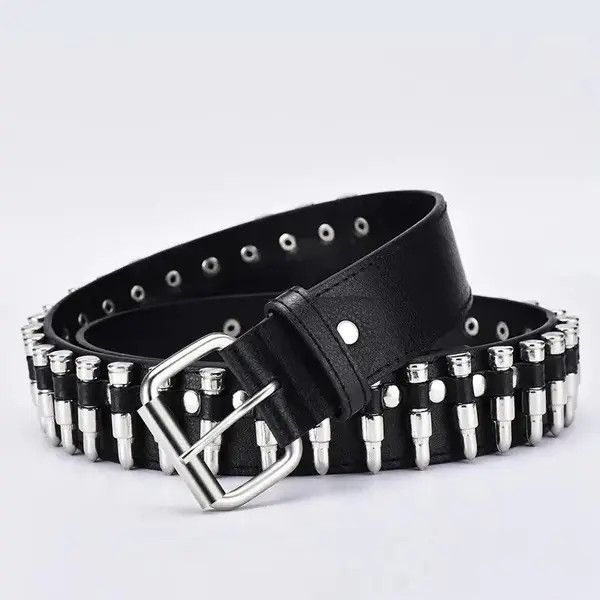 Japanese Brand Kuriyama x Jun Bullet Studded PU Leather Belt Size ONE SIZE - 1 Thumbnail
