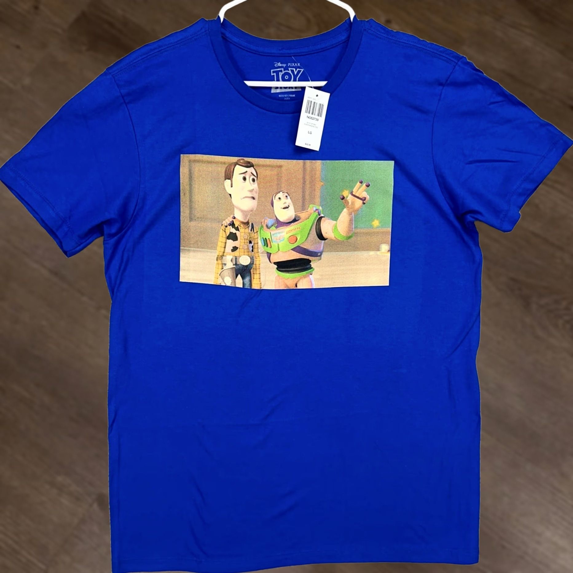 Disney Disney Pixar T-Shirt Men Toy Story Blue Woody Buzz Lightyear Graphic Print Short Sleeve Crew Neck Large) Size US L / EU 52-54 / 3 - 1 Thumbnail