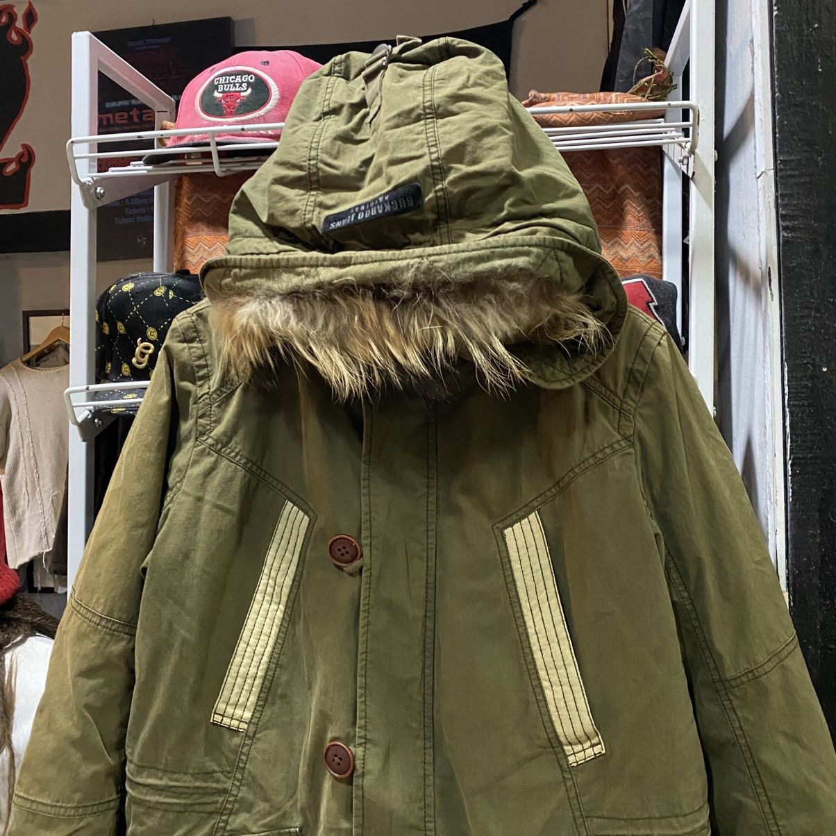 BUCKAROO Buckaroo olive green parka jacket with a faux-fur trim hood Size US M / EU 48-50 / 2 - 5 Thumbnail