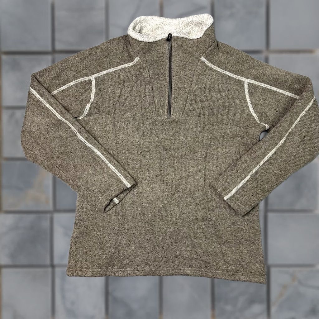 Vintage Kuhl Jacket Mens M 1/4 Zip Fleece Brown Alfpaca Outdoor Hiking Wool? (recheck) Size US M / EU 48-50 / 2 - 1 Thumbnail