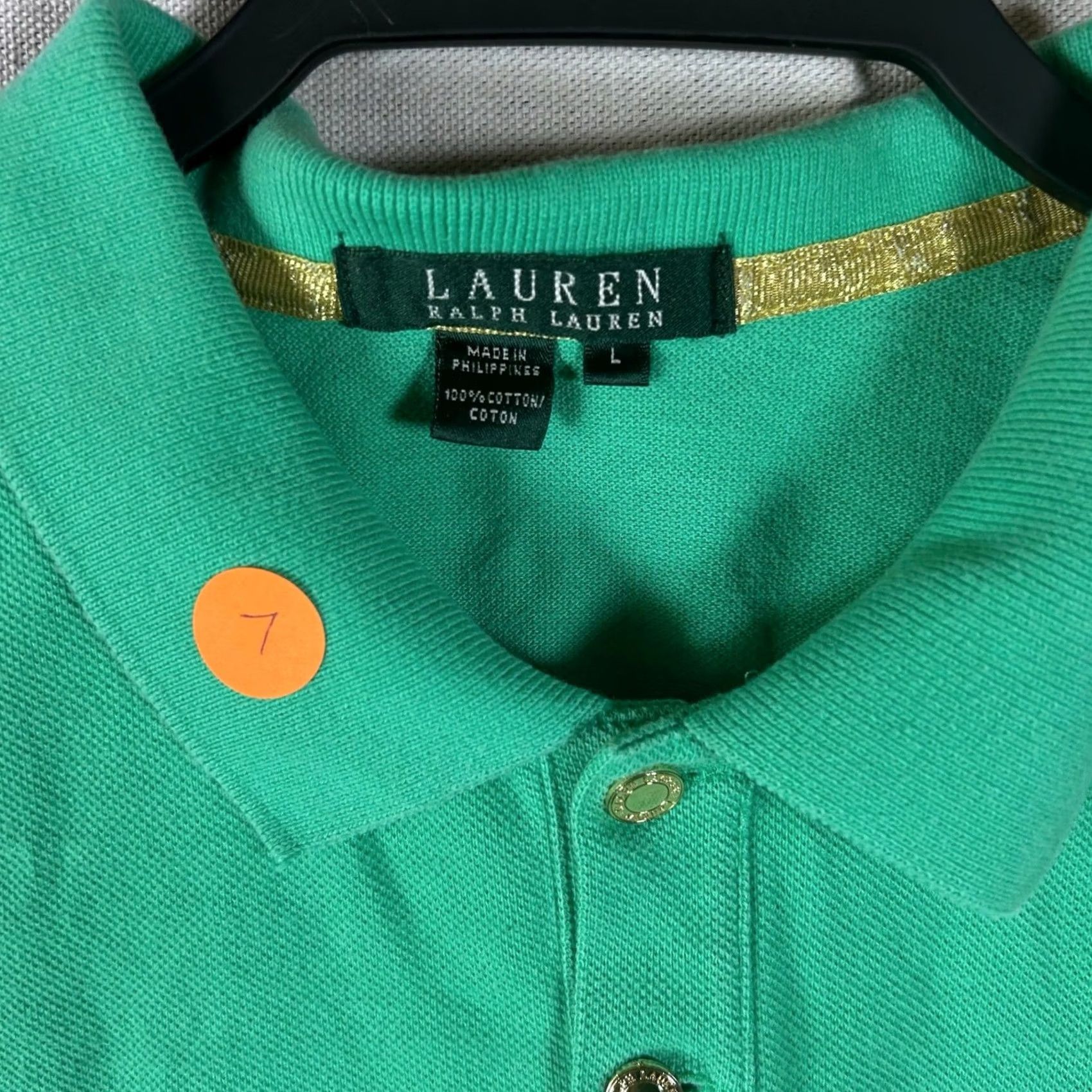 Ralph Lauren Lauren Ralph Lauren Polo Shirt Womens Green Cotton Pique Short Sleeve Size L Size L / US 10 / IT 46 - 2 Thumbnail