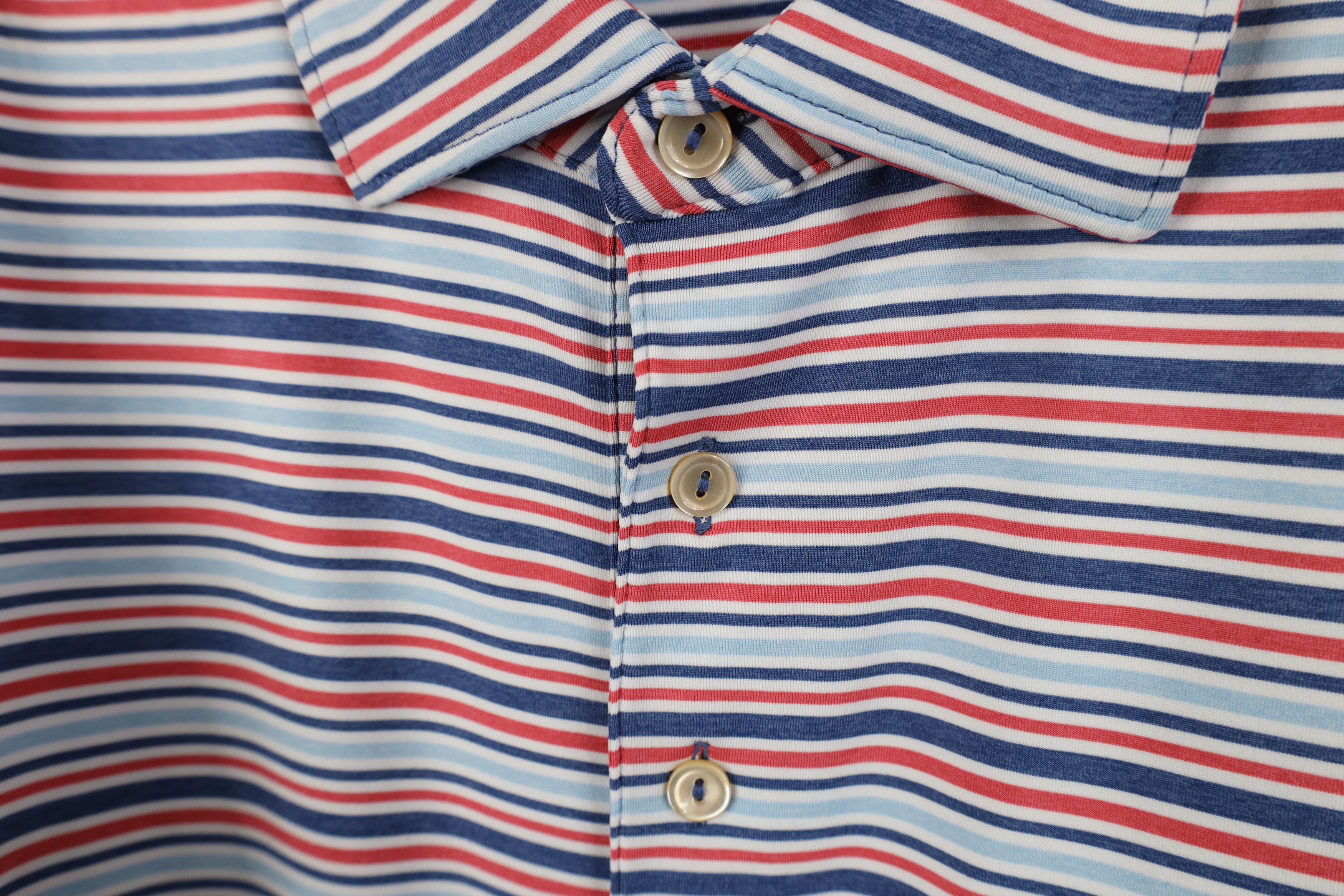 Peter Millar Peter Millar Summer Comfort Striped Knit Golf Polo Shirt Size US XL / EU 56 / 4 - 5 Thumbnail
