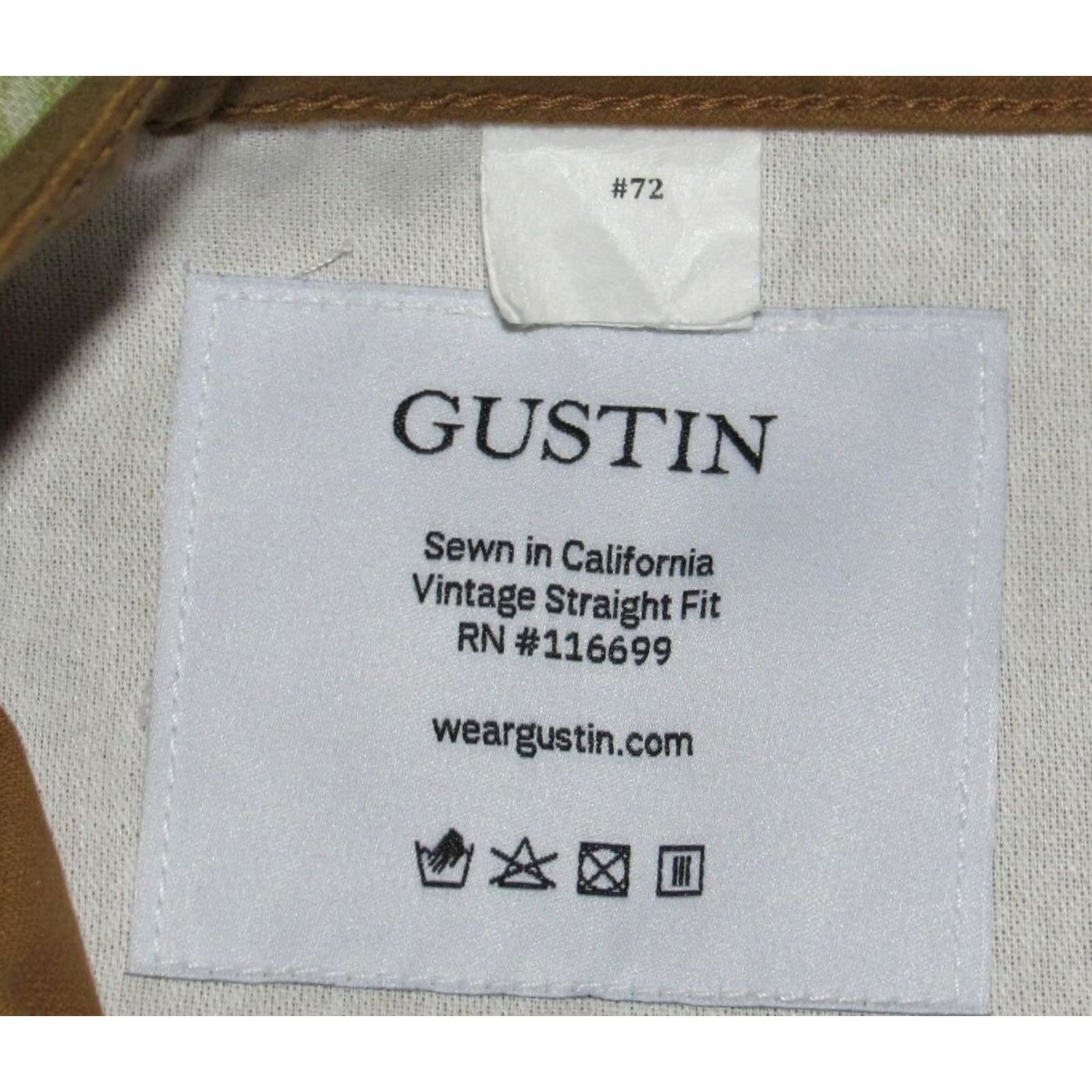 Gustin GUSTIN # 72 Moleskin Stretch Gold Khaki 5 Pocket Button Fly Pants 30 x 33 Size US 30 / EU 46 - 6 Thumbnail