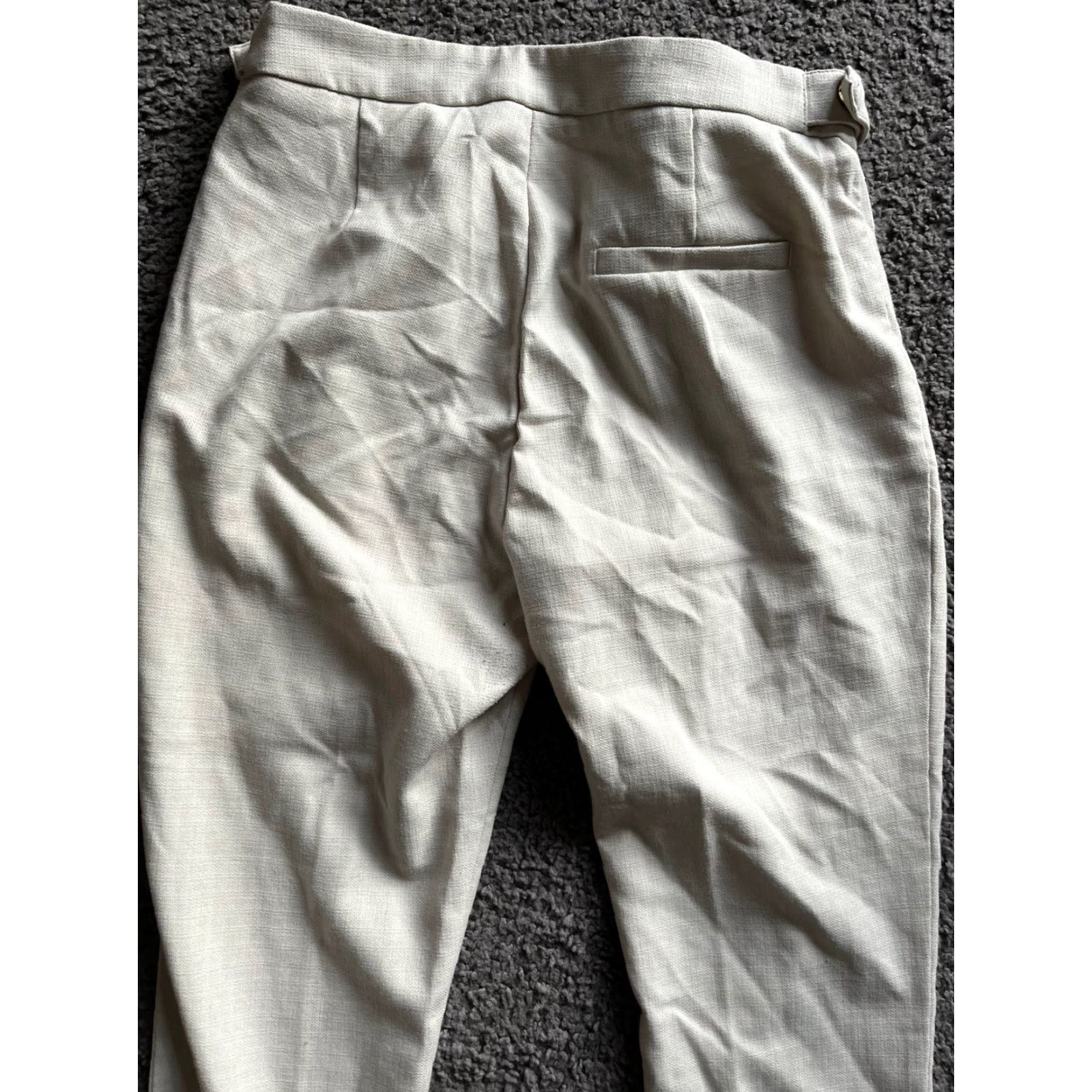 H&M H&M Pants Womens 12 Beige High Rise Side Zip Trousers Casual Classiccore Preppy Size 34" / US 12 / IT 48 - 4 Thumbnail