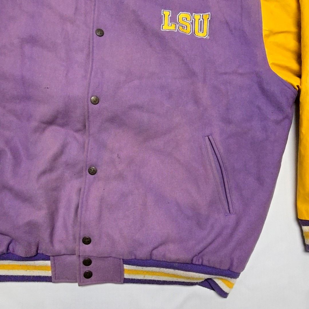 Steve And Barrys Vintage LSU Tigers Purple Yellow Varsity Jacket 90s XL Size US XL / EU 56 / 4 - 12 Thumbnail