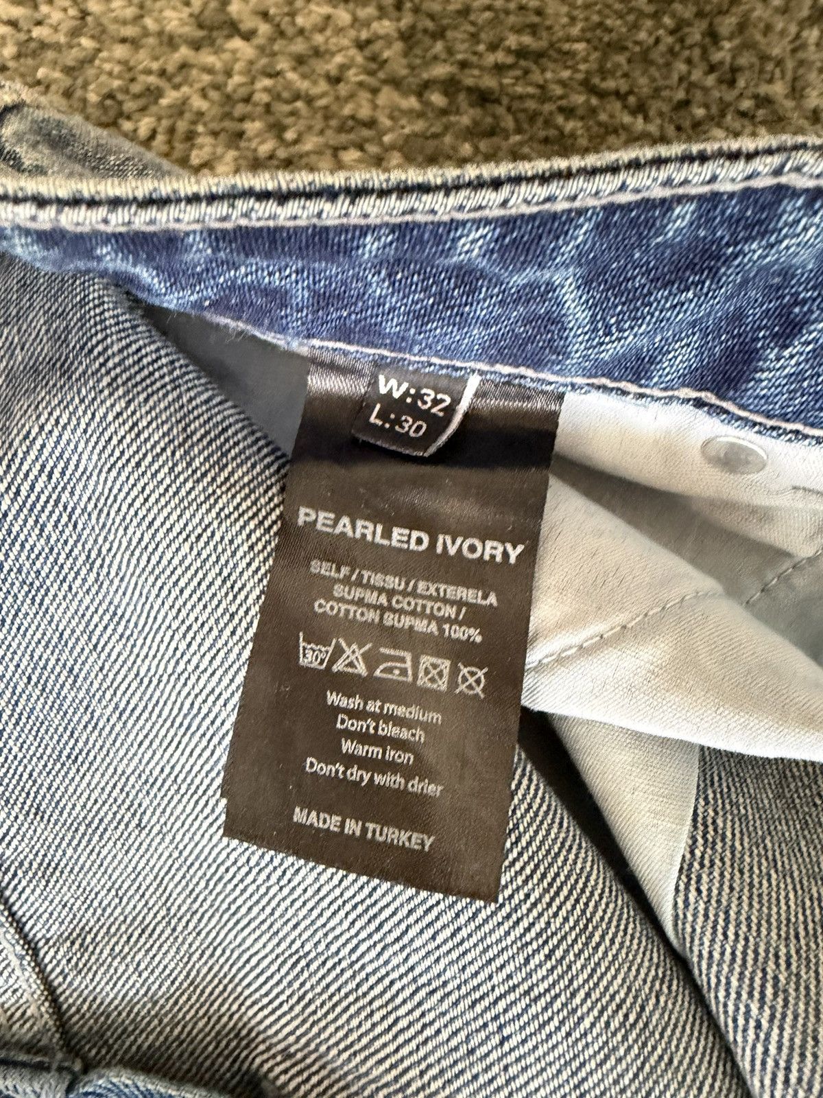Other Pearled Ivory Denim - PI 1403 Size US 32 / EU 48 - 5 Thumbnail