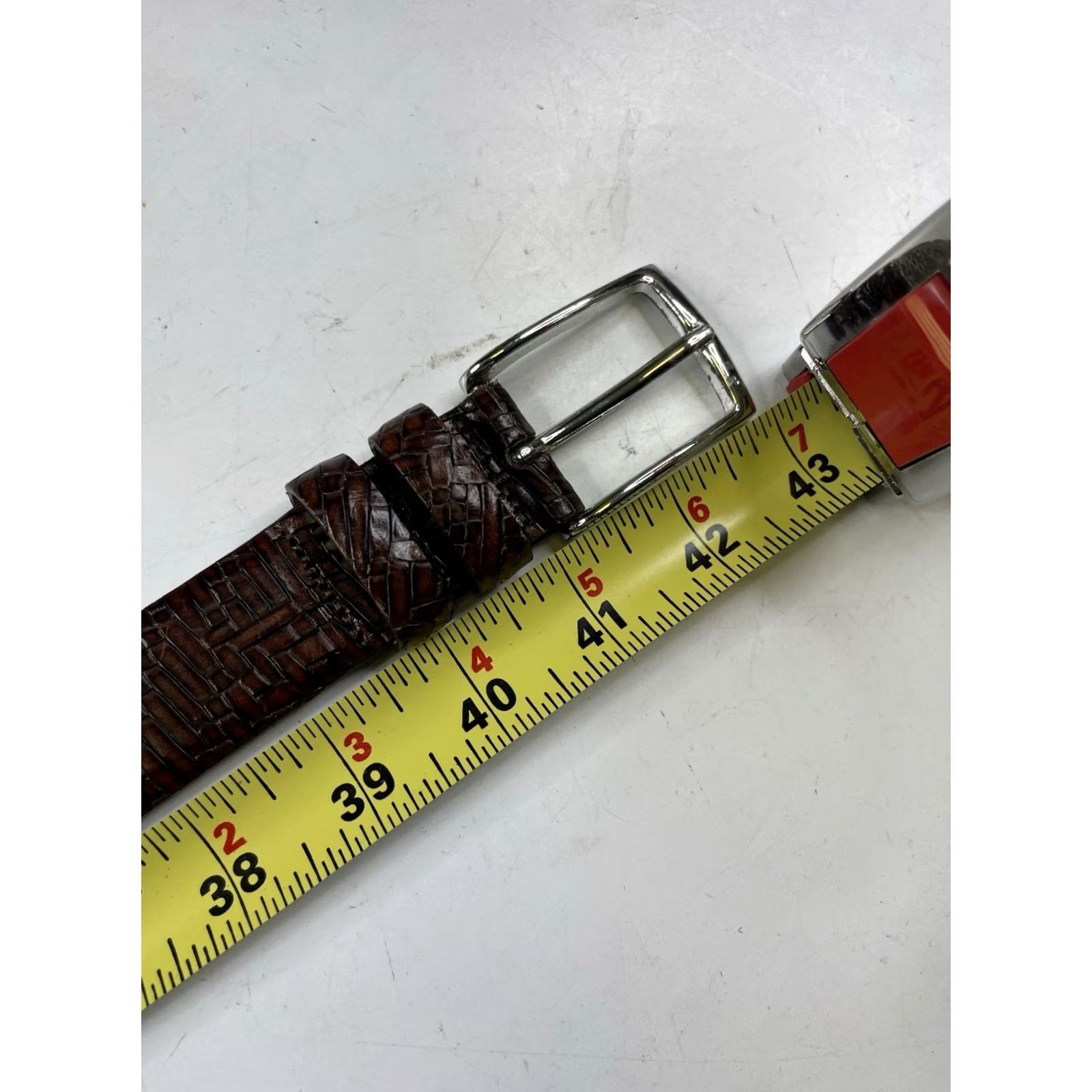 Vintage Martin Dingman Belt Mens 36 Brown Treccia Calfskin Woven Leather Made USA Belt Buckle US HandMade Vintage No Regular Mens 36 Brown Leather USA Belt Size 36 - 6 Thumbnail