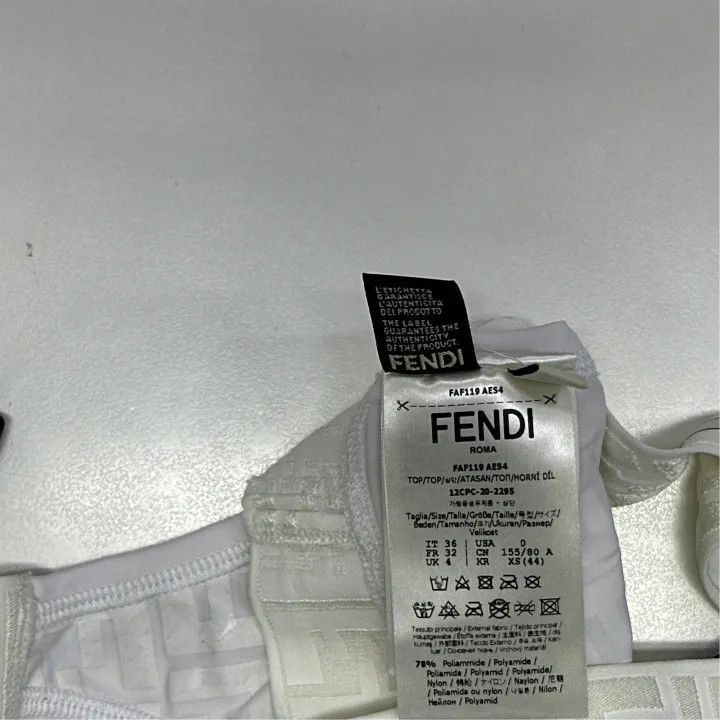 Fendi Fendi Logo Print Fitted Crop Tank Top -2507 Size S / US 4 / IT 40 - 3 Thumbnail