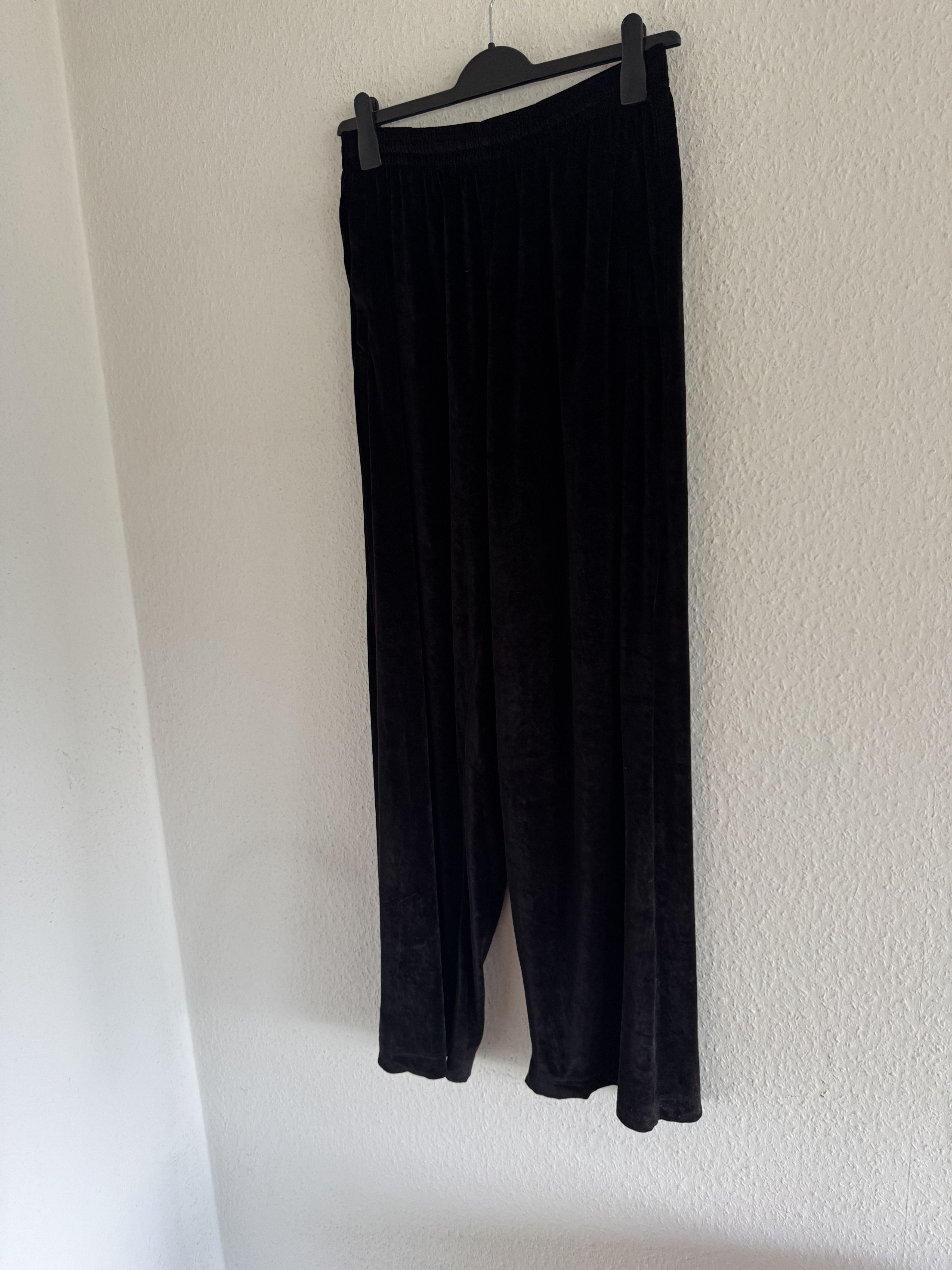 Balenciaga Velvet Wide-Leg Pants Black Size US 32 / EU 48 - 2 Thumbnail