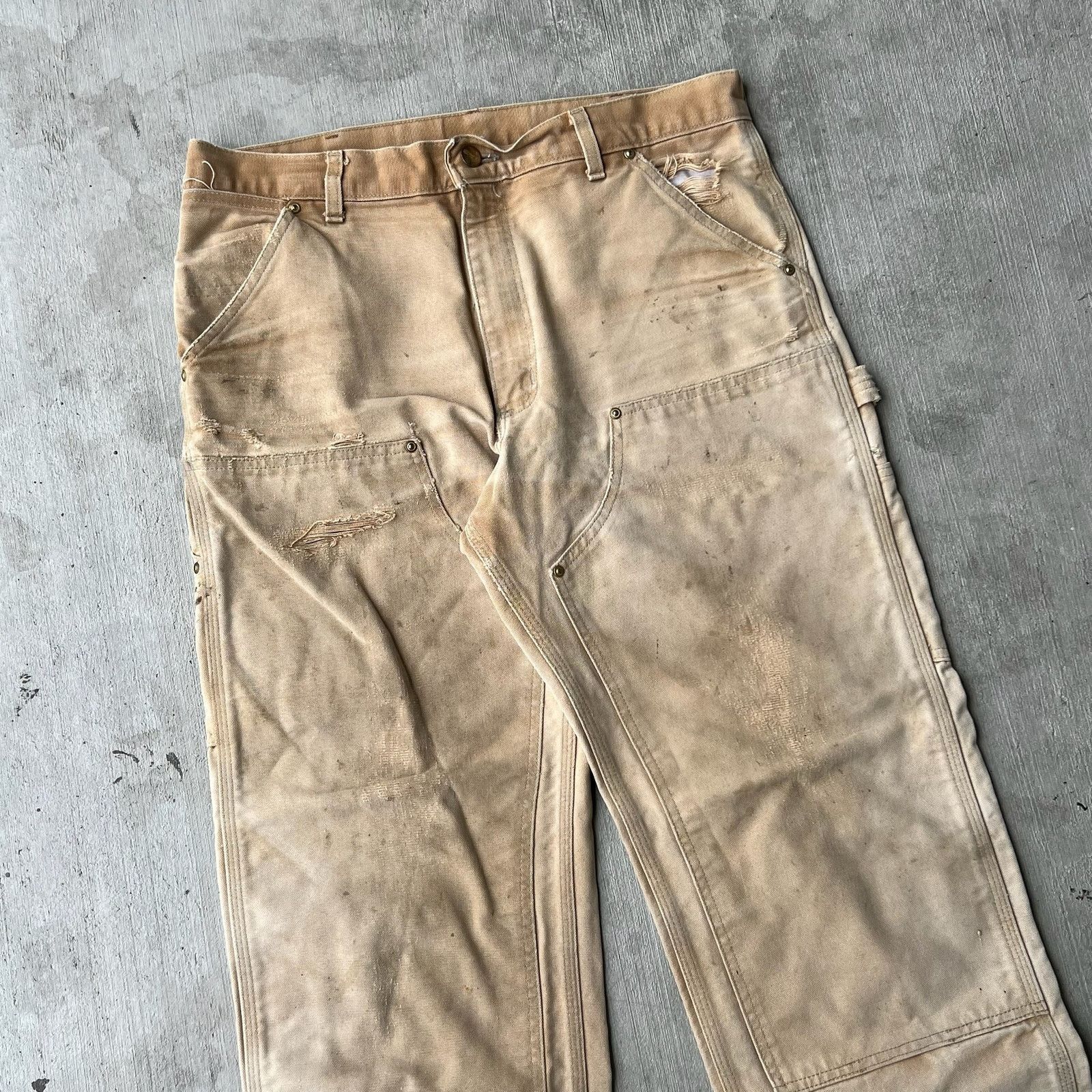 Carhartt × Vintage Carhartt brown double knee work wear carpenter pants Size US 35 - 2 Thumbnail