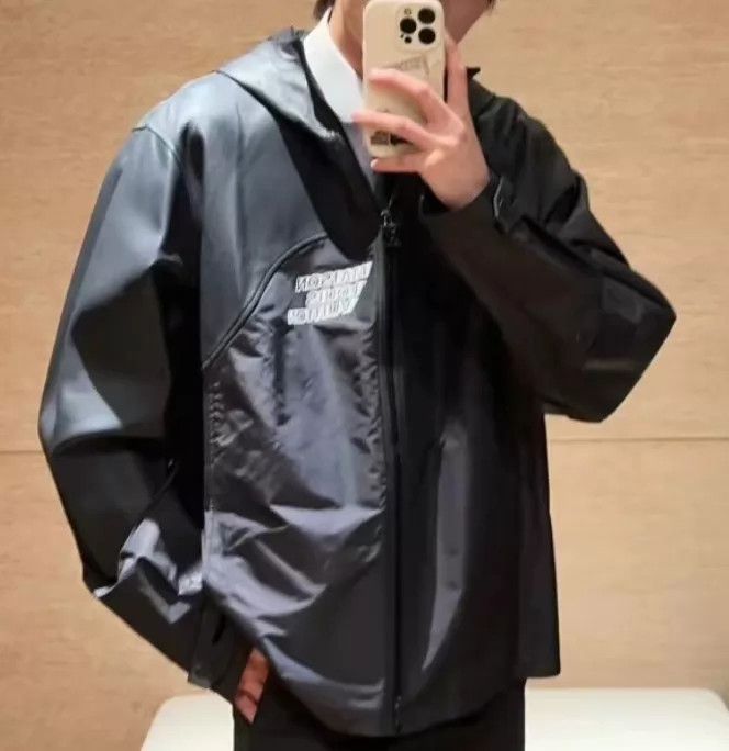 Louis Vuitton LV Black Phantom Colorblock Leather Hooded Jacket 52 Size US L / EU 52-54 / 3 - 8 Thumbnail