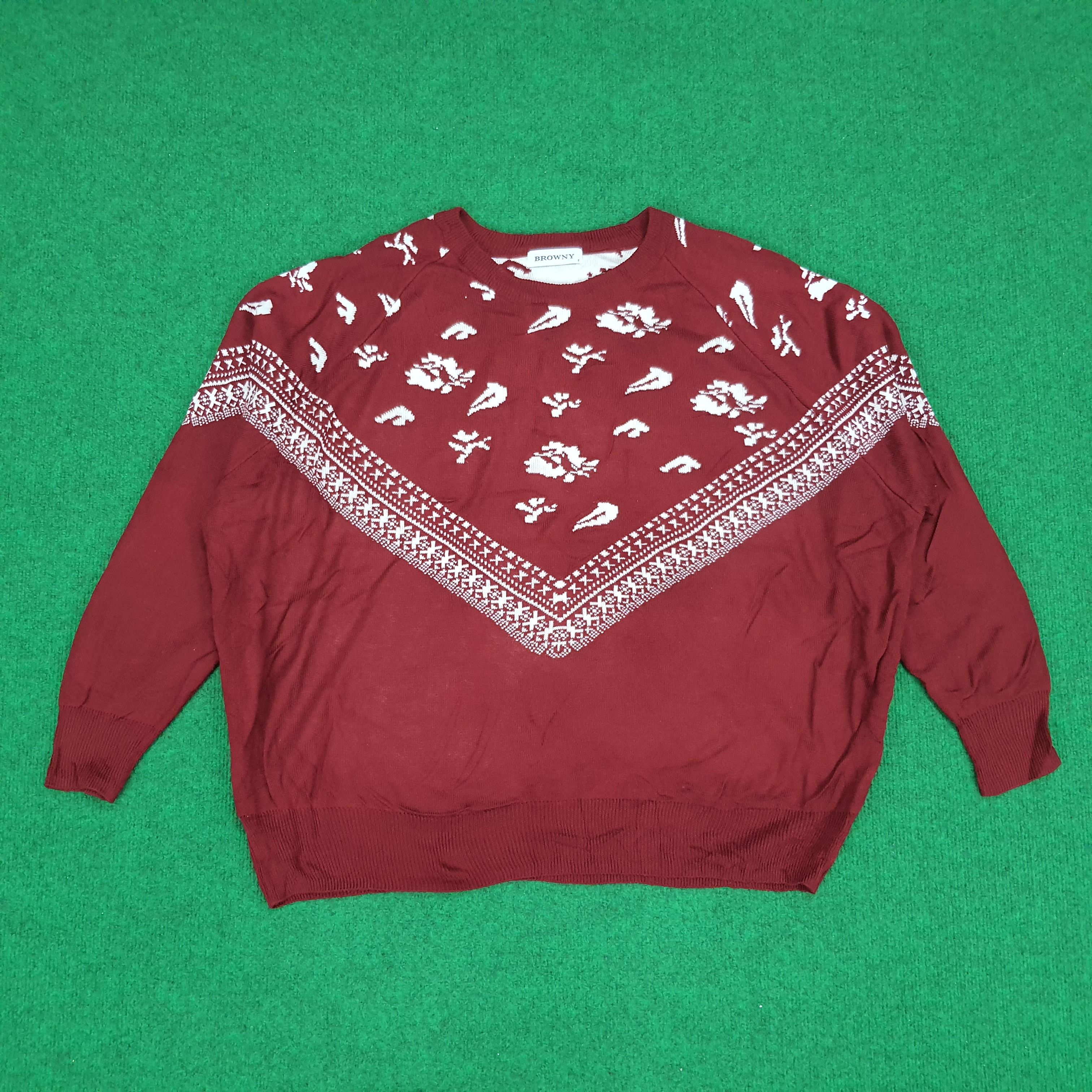 Vintage Vintage Browny Knitwear Sweatshirt Size US L / EU 52-54 / 3 - 1 Thumbnail