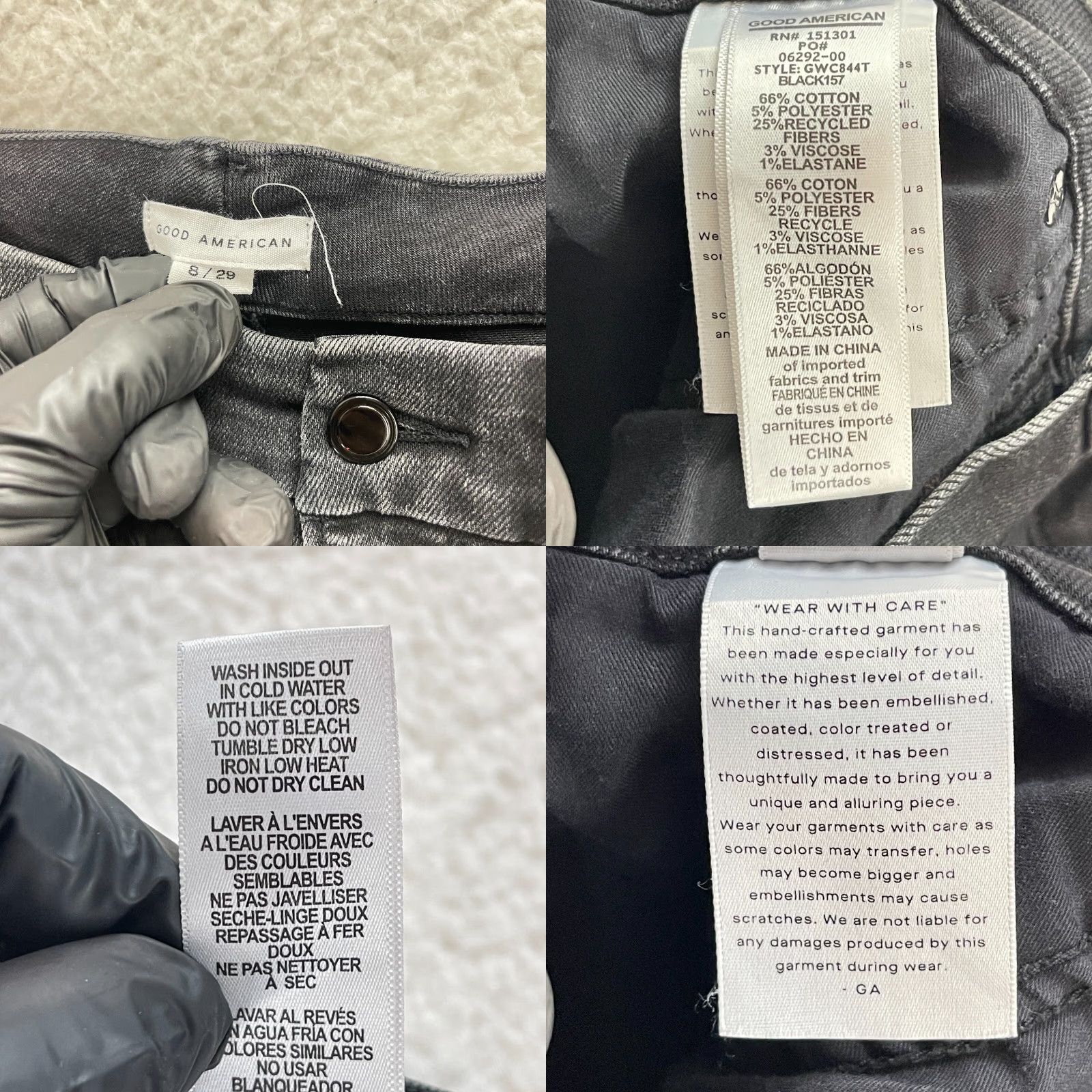 Good American Good American Good Waist Crop Jeans Womens 8 Black Denim High Waist Distressed Jeans Size 30" / US 8 / IT 44 - 10 Thumbnail