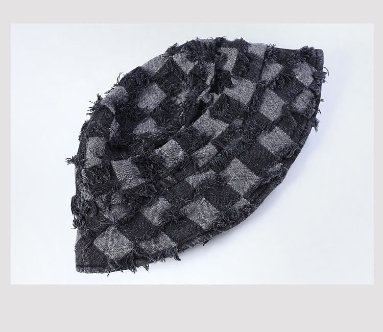 Japanese Brand Checkerboard plaid distressed bucket hat y2k ripped Size ONE SIZE - 3 Thumbnail