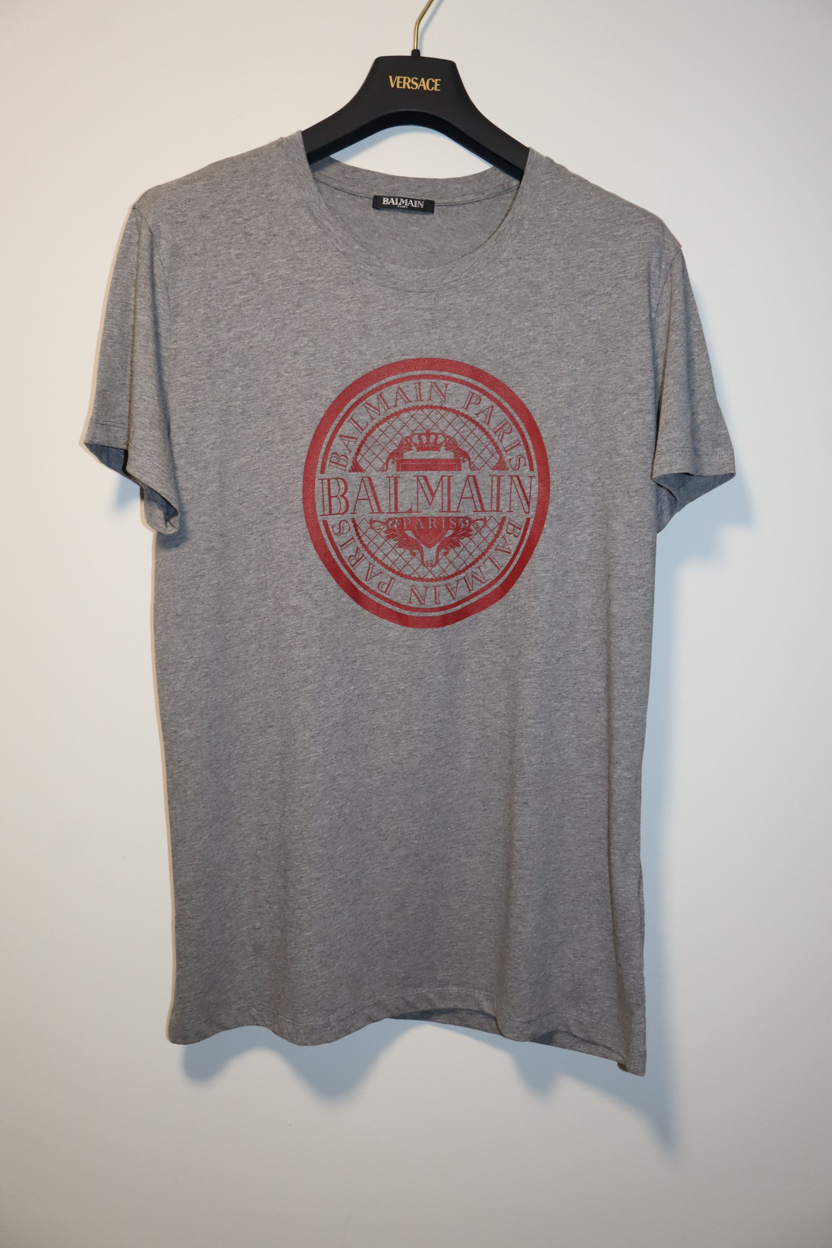 Balmain Silver logo print t-shirt Size US M / EU 48-50 / 2 - 1 Thumbnail