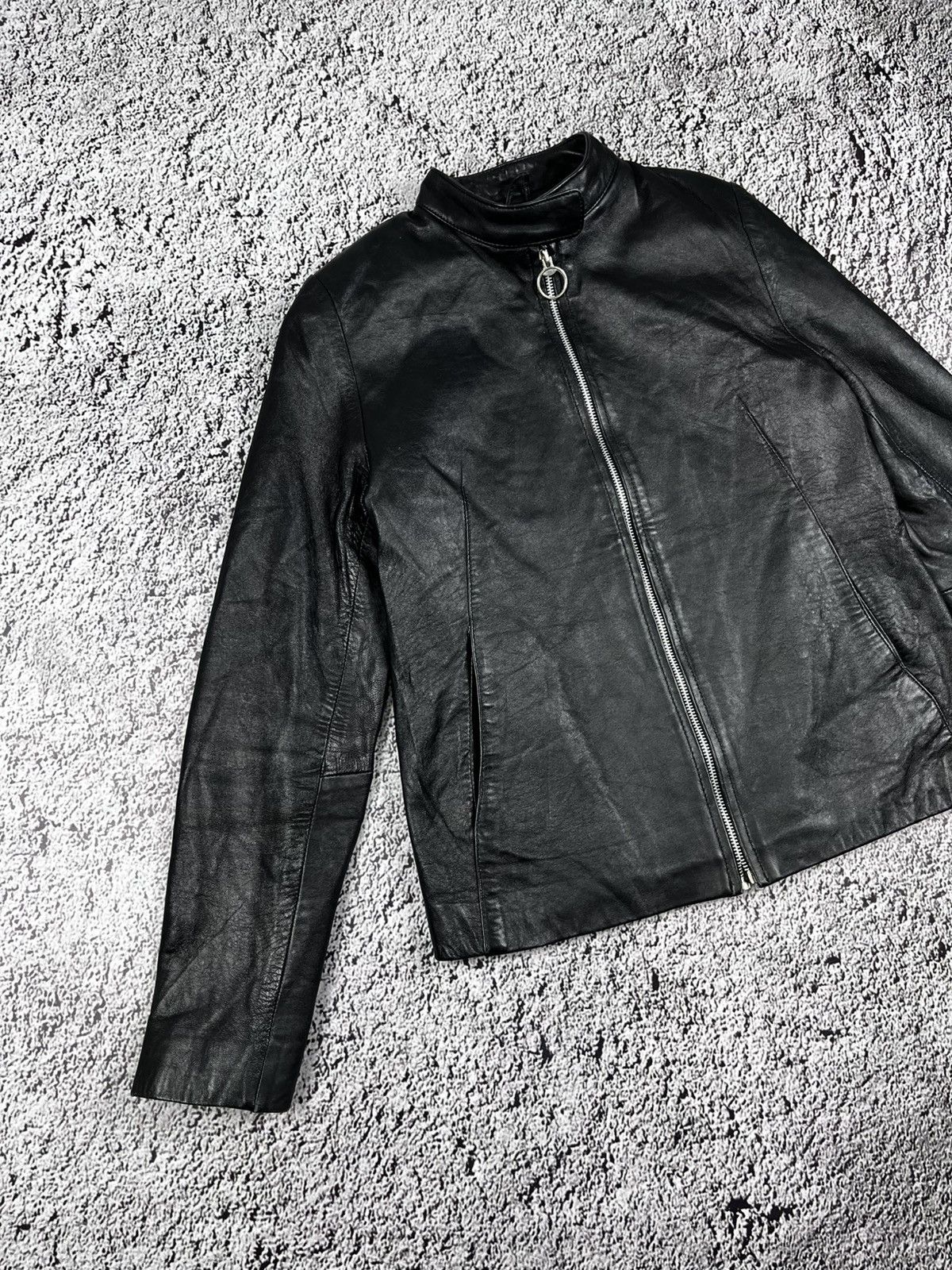 Leather Vintage Y2K leather jacket avantgarde biker style size 10 Size M / US 6-8 / IT 42-44 - 2 Thumbnail