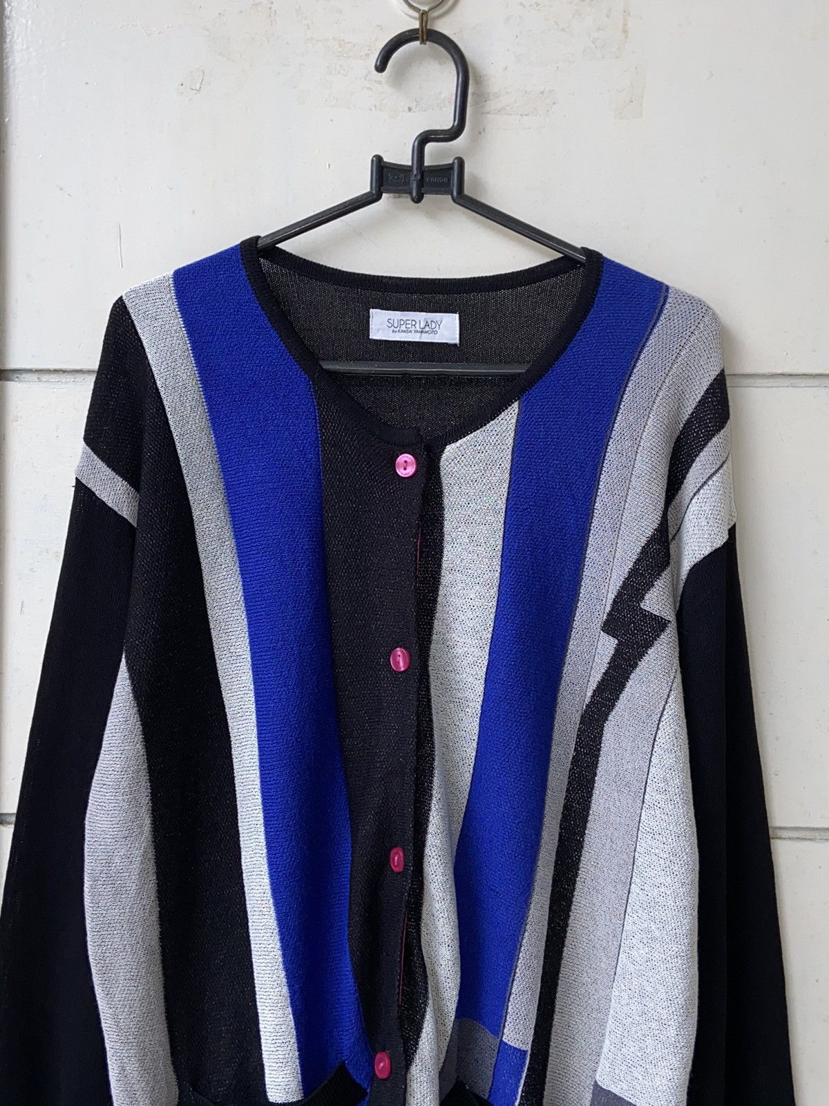 Designer × Japanese Brand × Kansai Yamamoto KANSAI YAMAMOTO Striped Cardigan Size L / US 10 / IT 46 - 12 Thumbnail