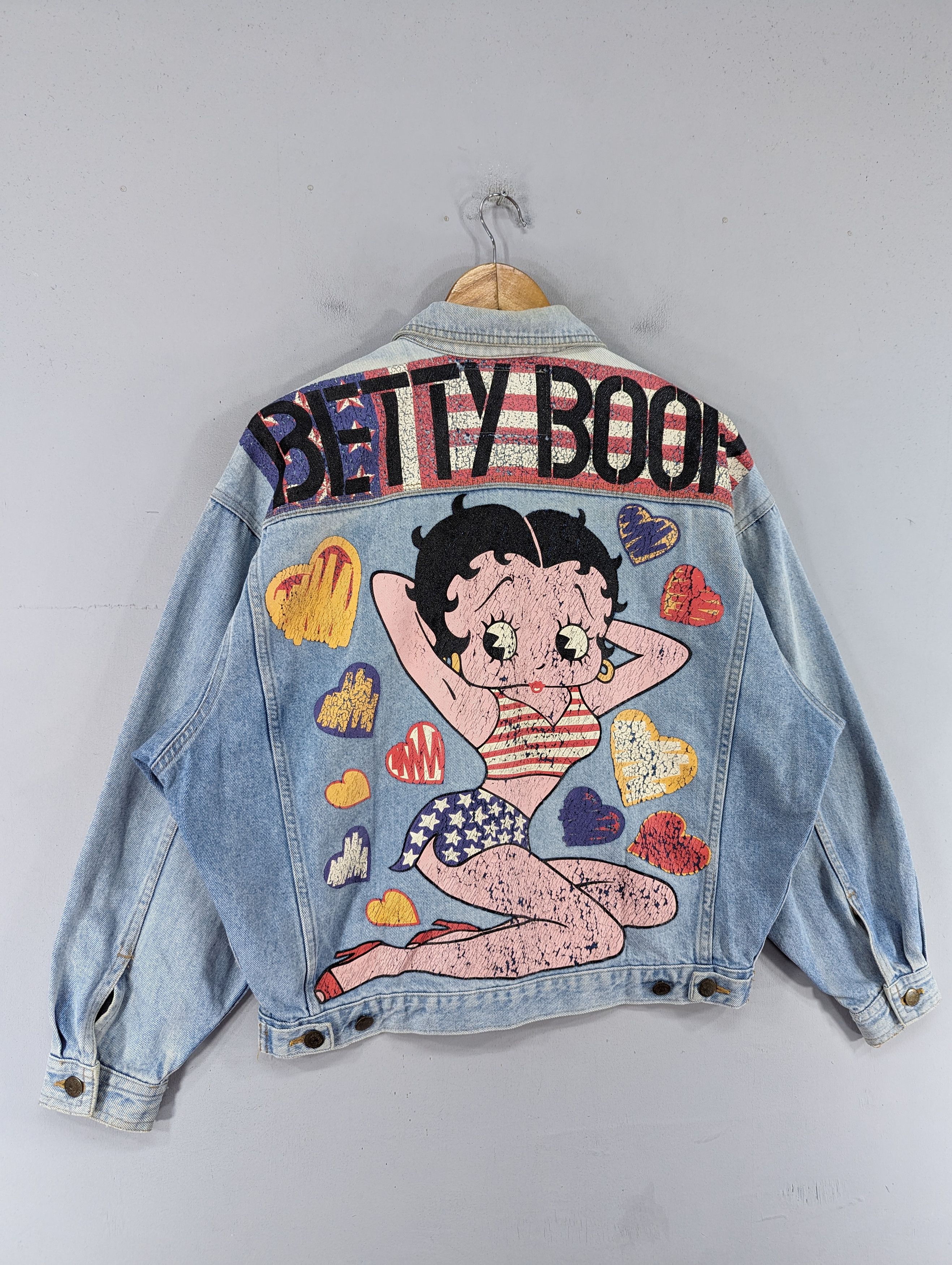 Disney Vintage 90s Betty Boop Boxy Denim Jacket Size US L / EU 52-54 / 3 - 3 Thumbnail
