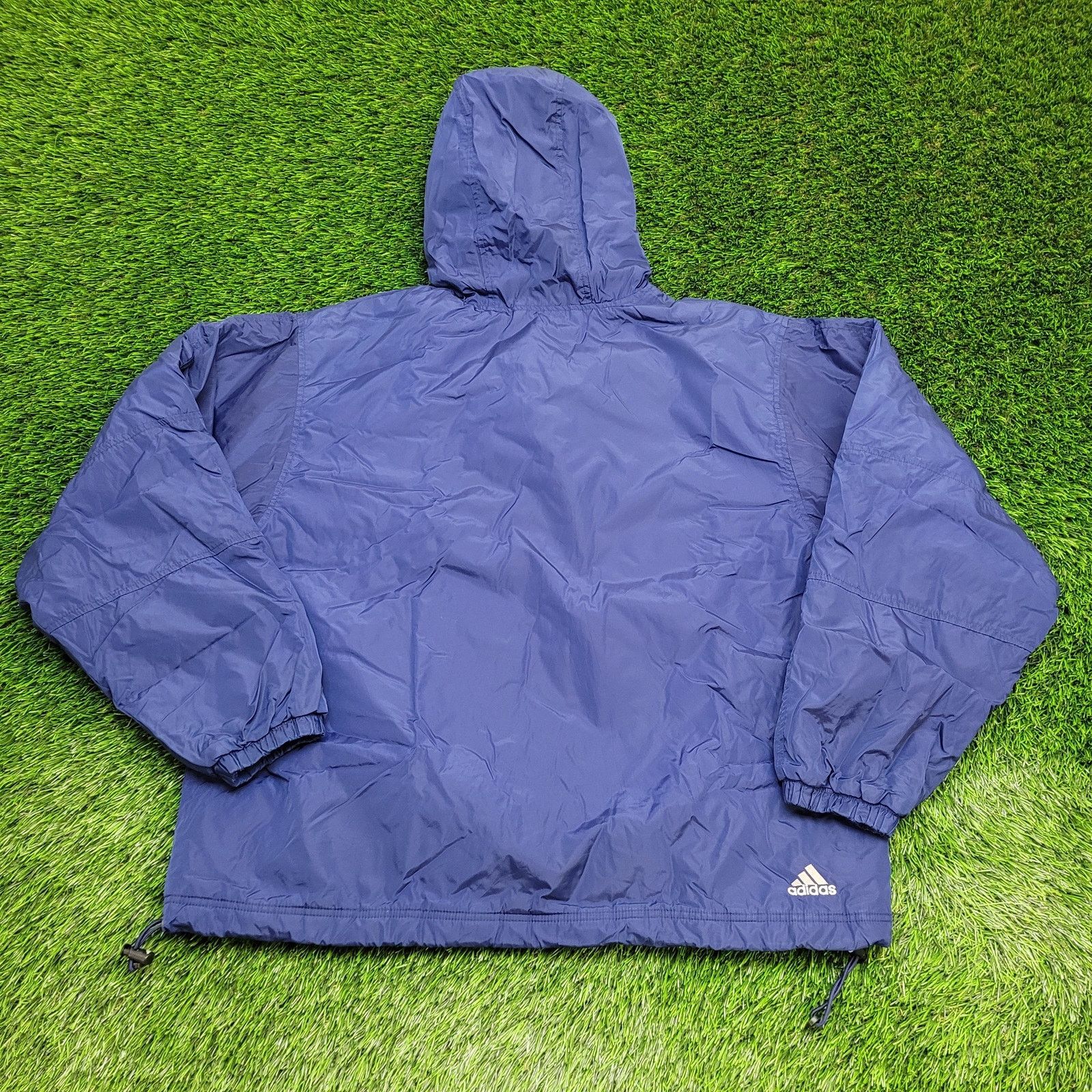 Adidas Vintage 90s ADIDAS Hooded Windbreaker Zip Jacket Large 36x27 Size US M / EU 48-50 / 2 - 9 Thumbnail