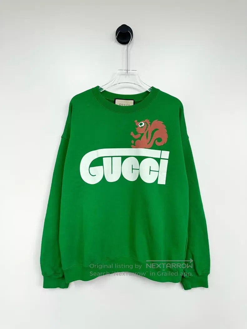 Gucci Gucci Green squirrel letter print logo long-sleeved sweats Size US XS / EU 42 / 0 - 1 Thumbnail
