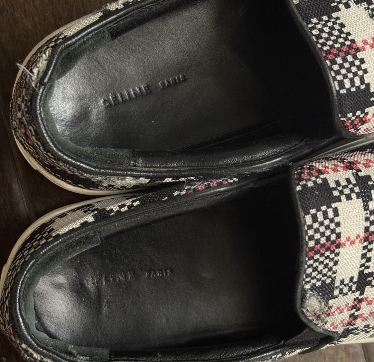 Celine Old Celine Phoebe Philo checkered slip on sneakers Size US 5 / IT 35 - 6 Thumbnail