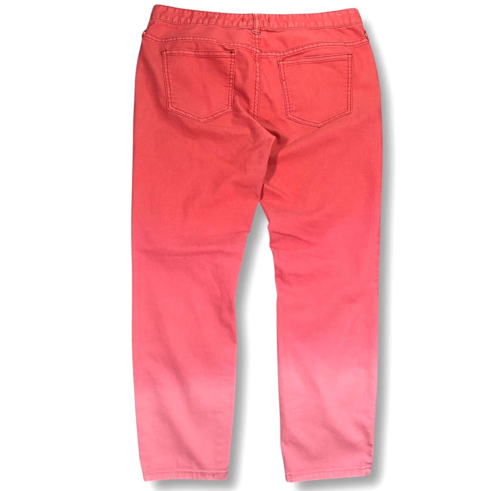 Free People Free People Jeans Ombre Coral Pink Dip Dye Slim Skinny Women 31 Denim Cotton Blend Spandex Polyester 27in Inseam Size 24" / US 00 / IT 34 - 2 Thumbnail