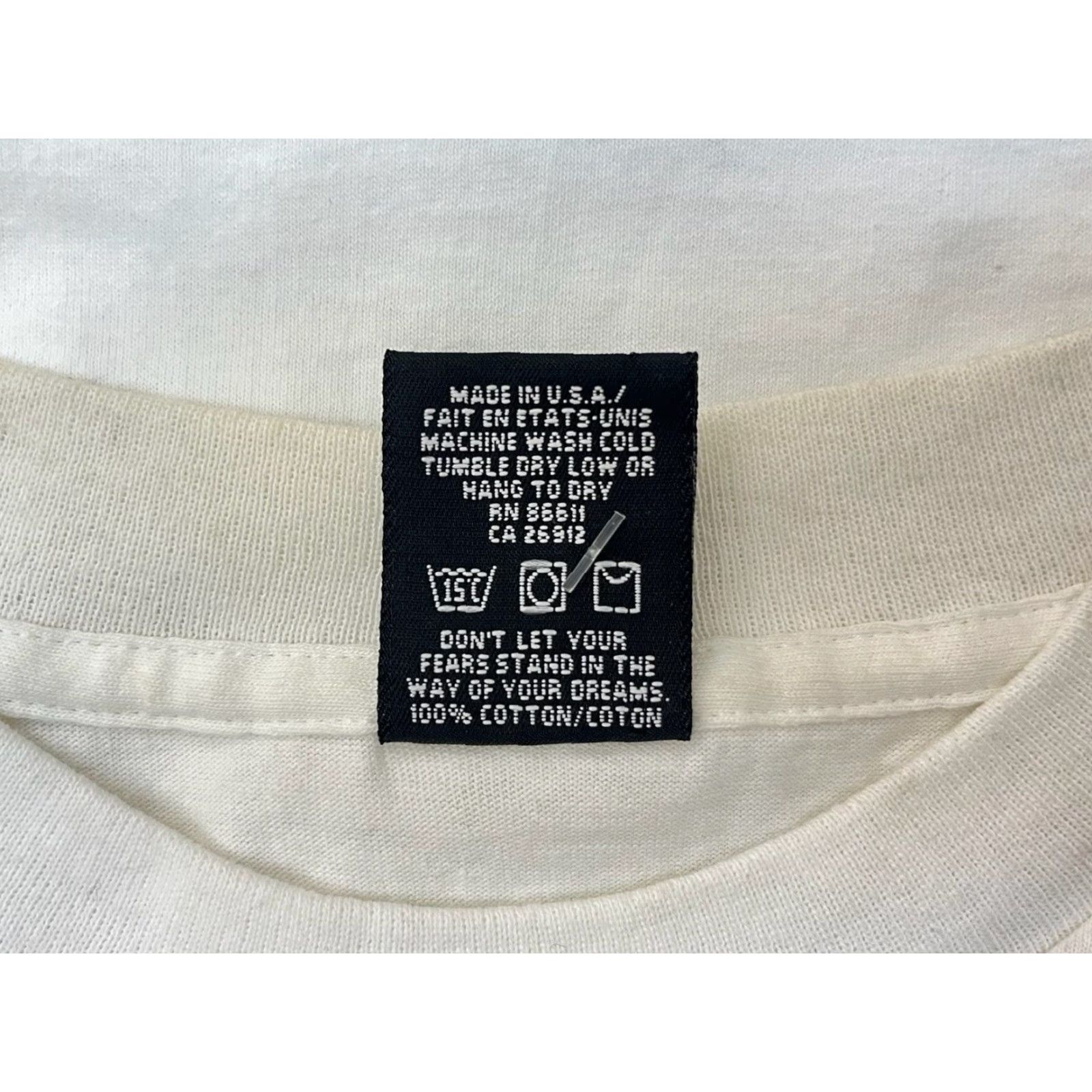 No Fear VINTAGE No Fear T-Shirt Mens L White 90s Deadstock NWOT 100% Cotton Crew Neck Short Sleeve Two-Sided Graphics Made in USA Size US L / EU 52-54 / 3 - 3 Thumbnail