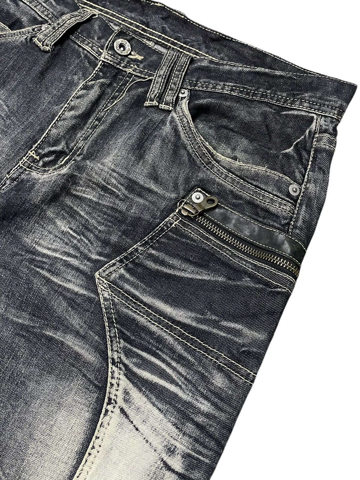 Tete Homme × Tornado Mart Michel Klein Japan Panel Spiral Flared Denim Jeans Size US 30 / EU 46 - 10 Thumbnail