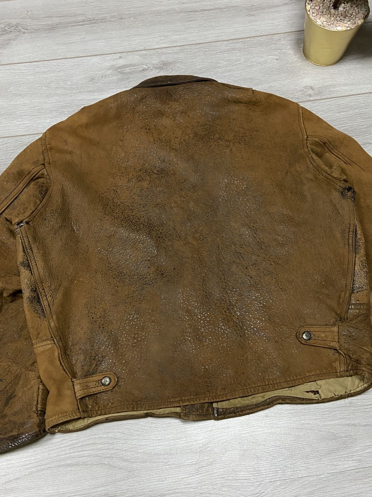 Chevignon Chevignon vintage leather worn distressed leather jacket fly Size US XL / EU 56 / 4 - 16 Thumbnail