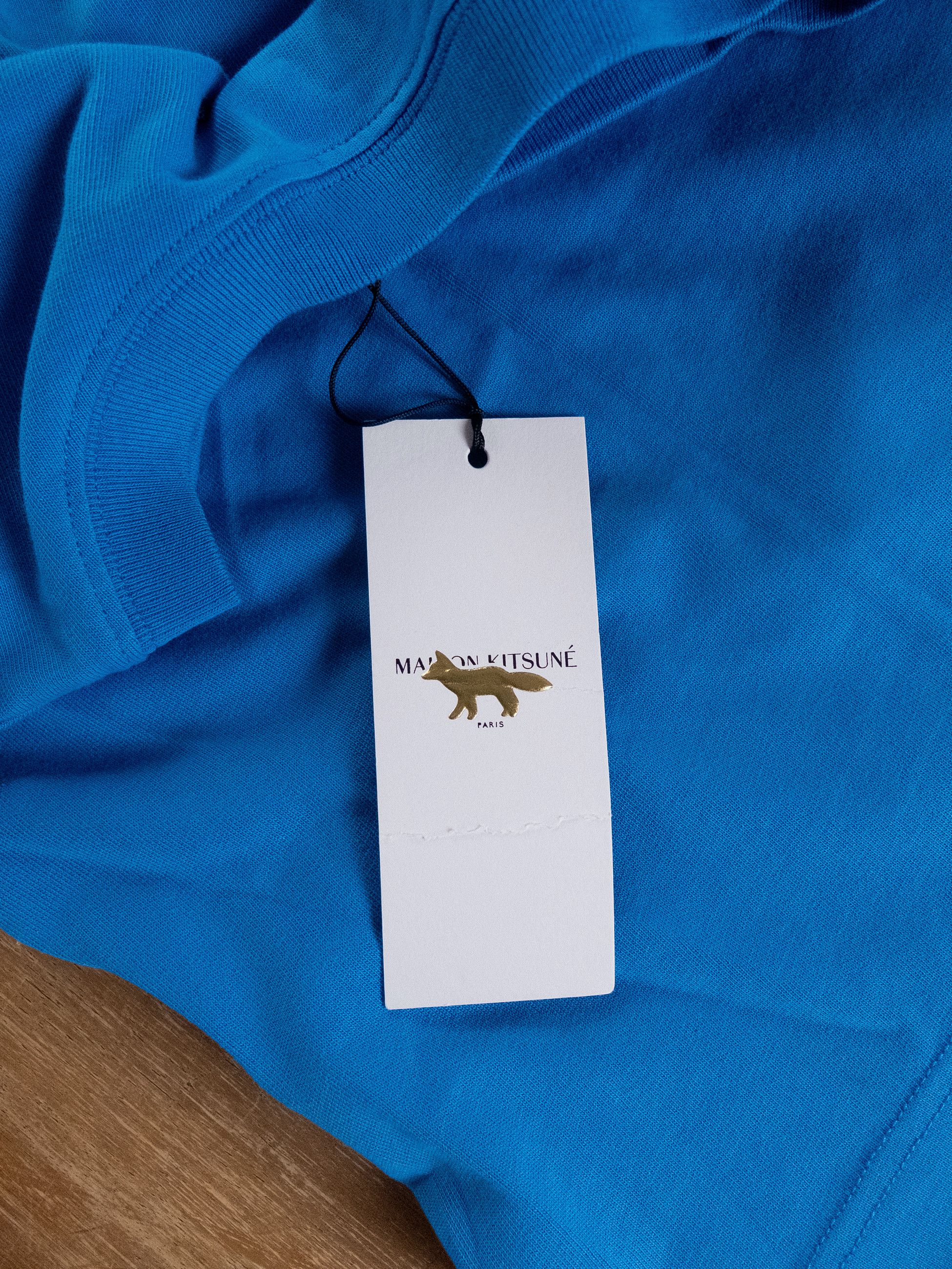 Maison Kitsune MAISON KITSUNE blue Men Go Faster logo embroidered t-shirt q Size US L / EU 52-54 / 3 - 5 Thumbnail