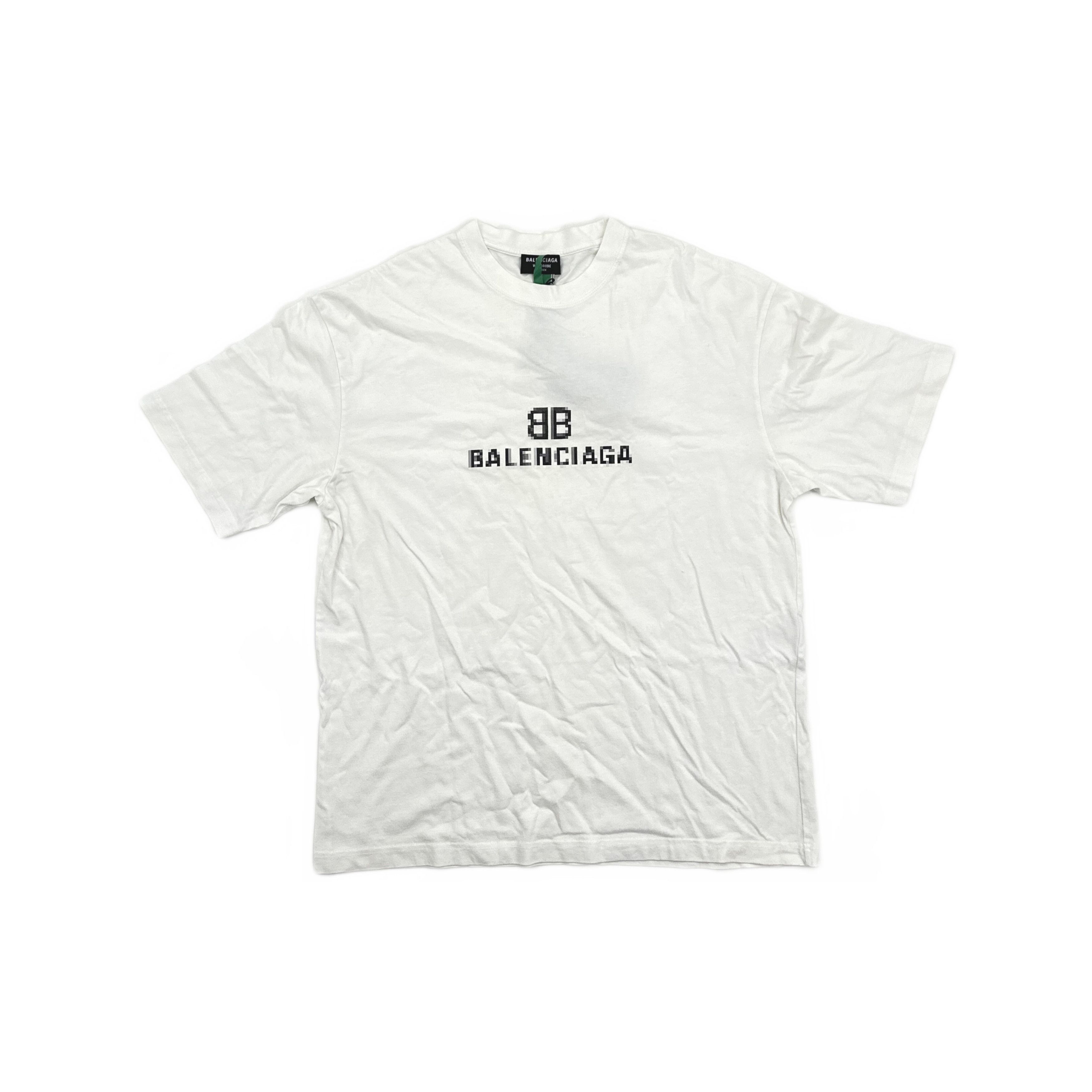 Balenciaga Balenciaga Pixel Logo T-Shirt White Size M Size US M / EU 48-50 / 2 - 1 Thumbnail