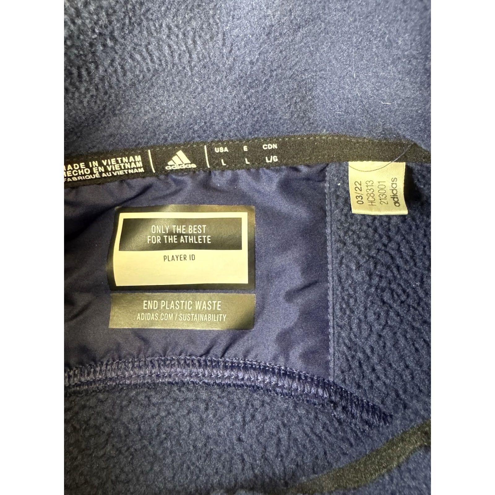Adidas Adidas Seattle Kraken Fleece Vest Full Zip Navy Blue NHL Pockets Mens Large Vest Size US L / EU 52-54 / 3 - 3 Thumbnail