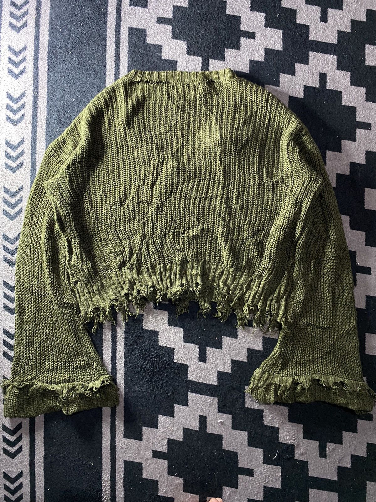 Yasuyuki Ishii Vintage egoist distressed flared wool knit ifsix style Size US M / EU 48-50 / 2 - 2 Thumbnail
