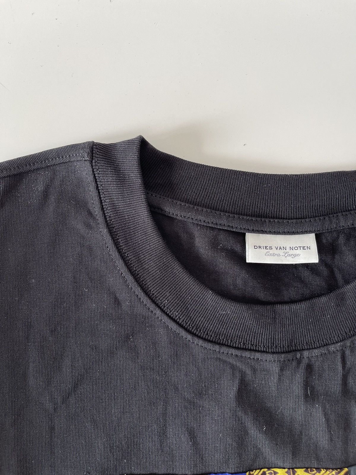 Dries Van Noten Dries Van Noten Black Paneled T-Shirt Size US XL / EU 56 / 4 - 7 Thumbnail