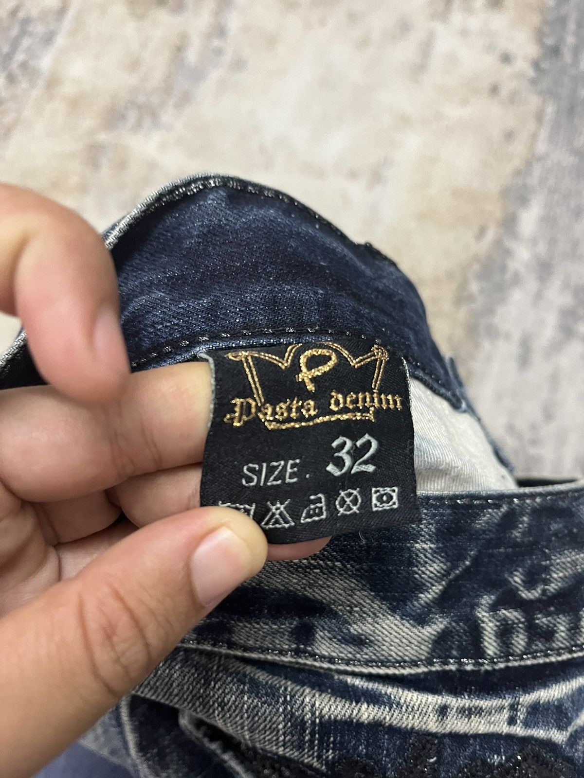 Japanese Brand × Vintage Pasta Denim Embroidered Zipper Pocket Jeans Pant Denim Size US 33 - 9 Thumbnail