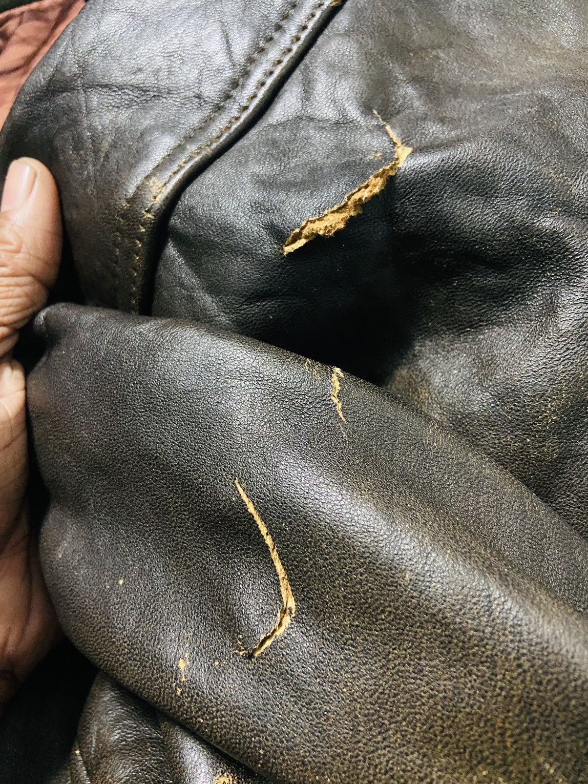 Genuine Leather Vintage Lincoln Sheepskin Leather Bomber Jacket Size US L / EU 52-54 / 3 - 13 Thumbnail
