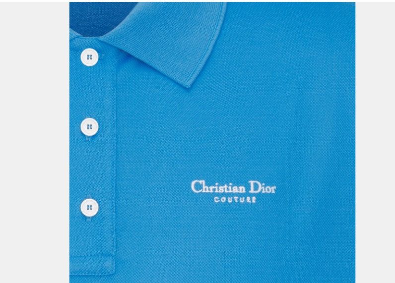Dior o1w1db10225 483J834A Couture Polo Shirt in Fluorescent Blue Size US L / EU 52-54 / 3 - 3 Thumbnail