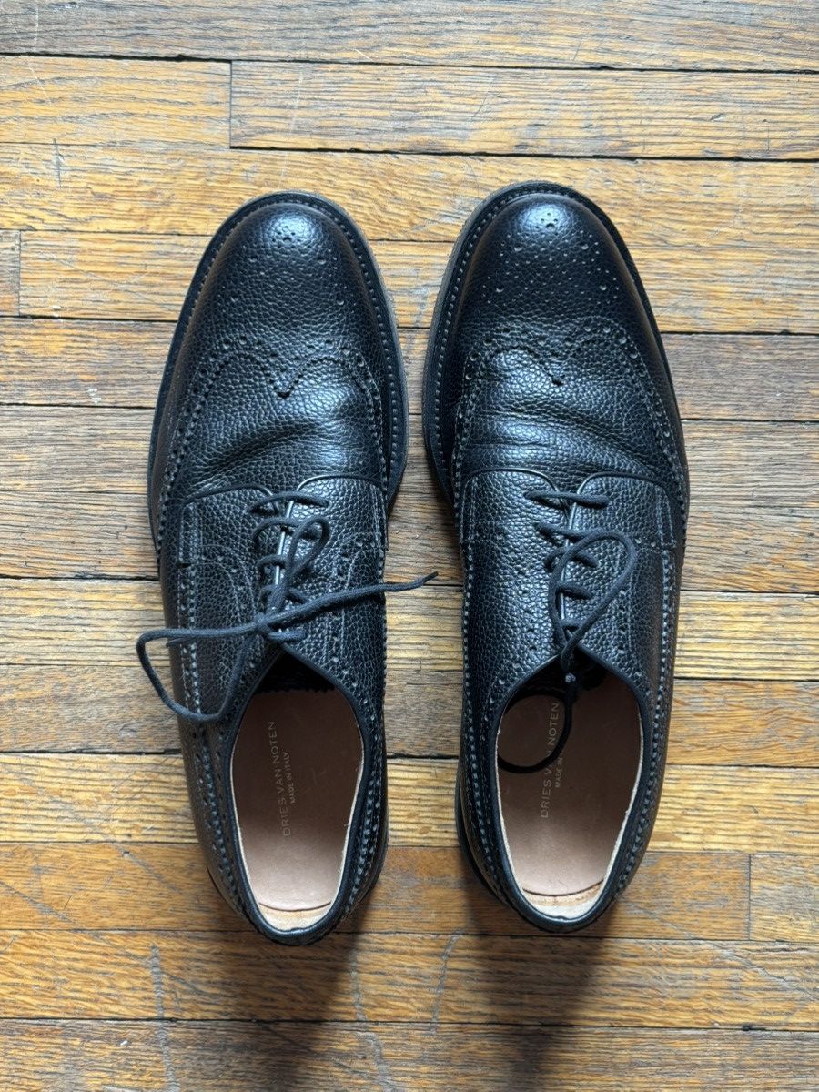 Dries Van Noten Dries Van Noten black leather derbys Size US 10.5 / EU 43-44 - 1 Thumbnail