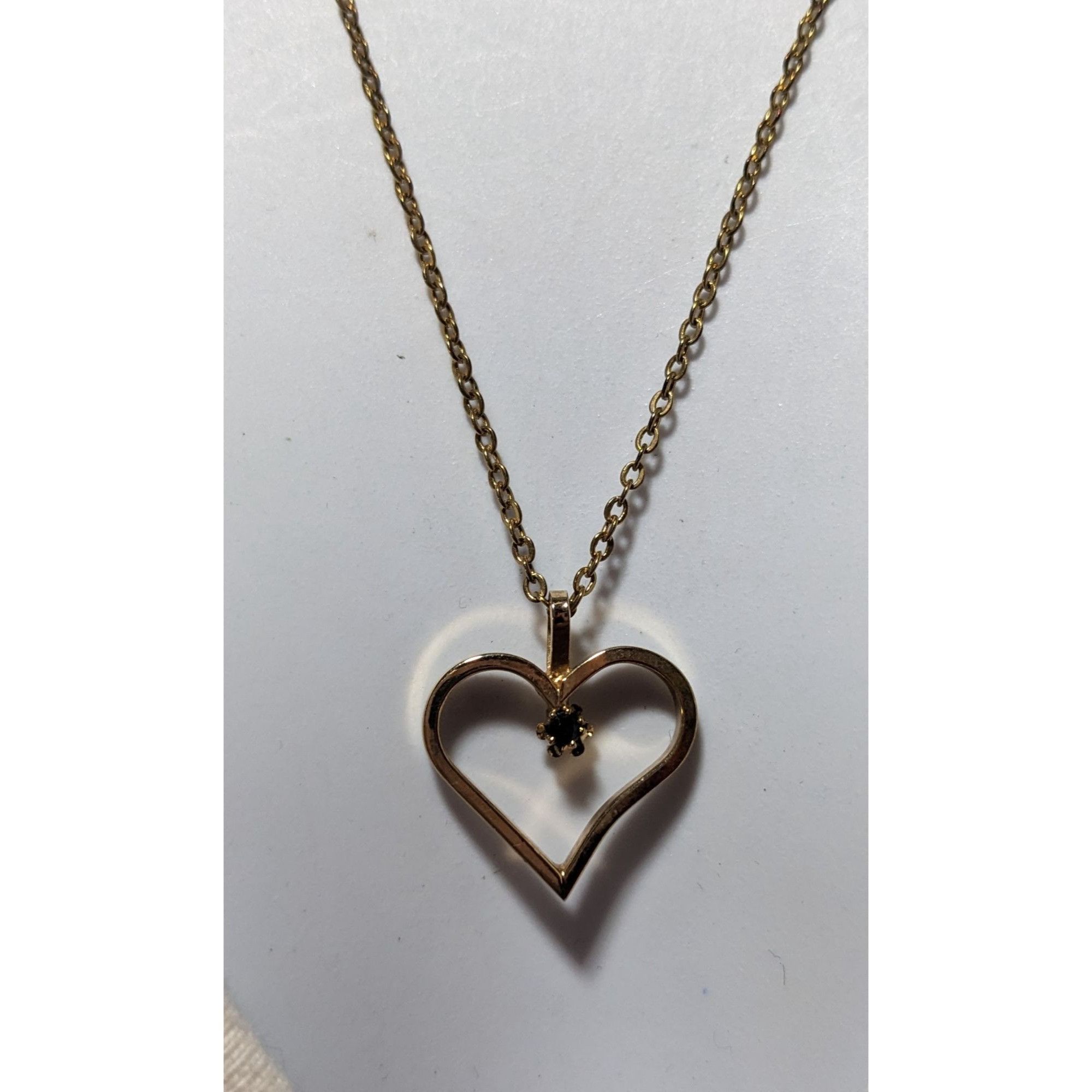 Other Gold Open Heart Blue Gem Necklace Size ONE SIZE - 5 Thumbnail