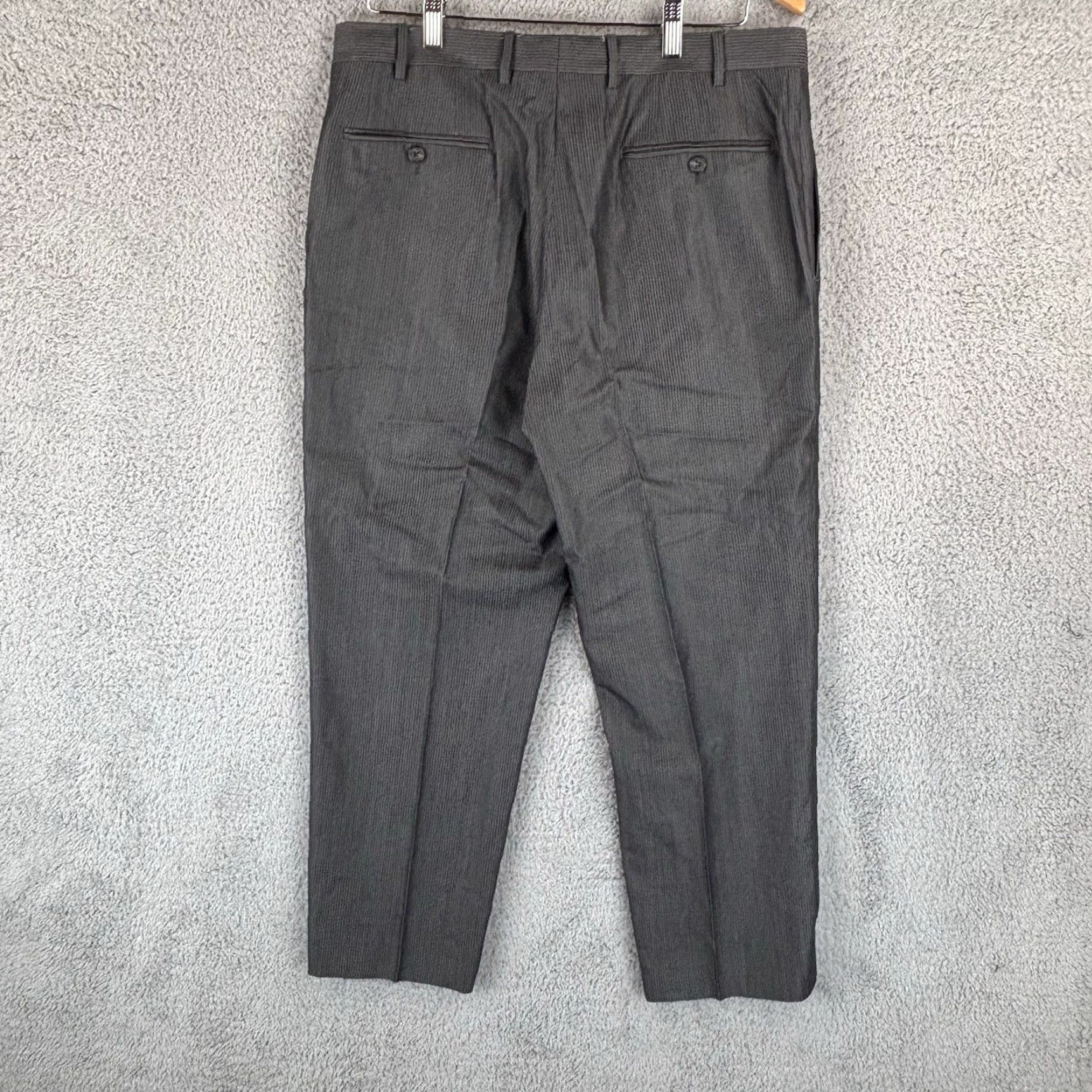Canali Canali Dress Pants Mens 34x28 Gray Stripe Flat Front Wool Slacks Made Italy Pants Regular Mens Gray Wool Slacks Size US 34 / EU 50 - 4 Thumbnail