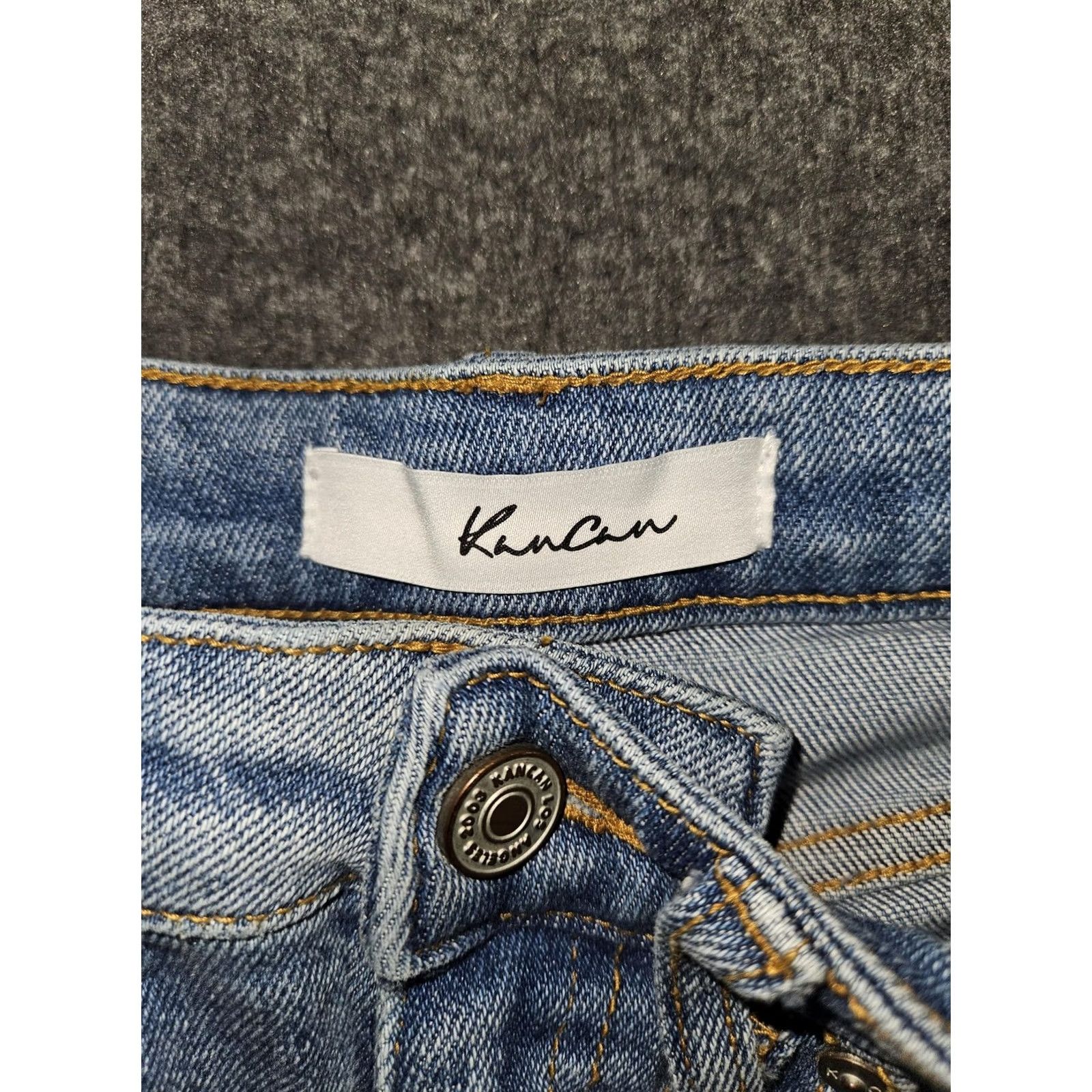 Vintage KanCan Jeans Womens 3/25 Light Wash High Rise Skinny Distressed Raw Hem Denim Slim Stretch Pocket 5-Pocket City Jeans Womens Girls Mens? Size 26" / US 2 / IT 38 - 2 Thumbnail