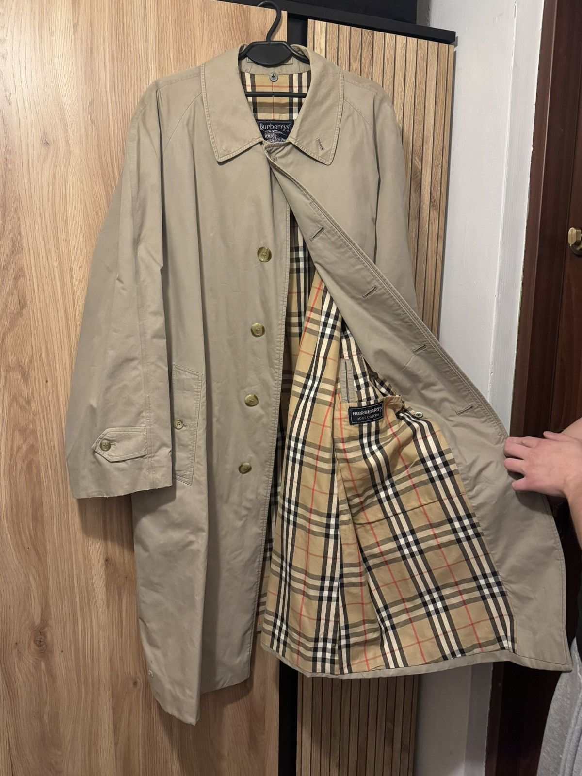 Burberry Vintage Burberrys 100% Cotton Trench Coat Size US XL / EU 56 / 4 - 1 Thumbnail