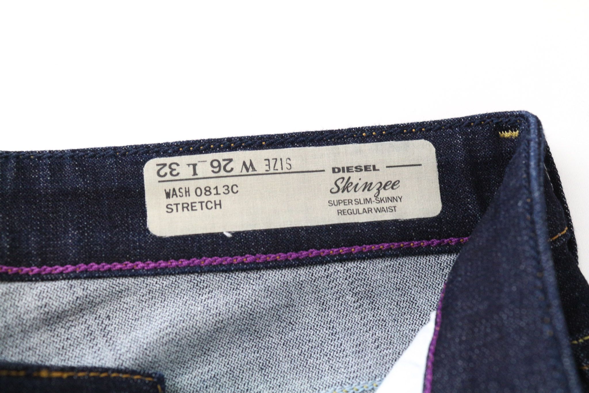 Diesel SKINZEE 0813C W26/L32 Blue Stretch Jeans 71713 Size 26" / US 2 / IT 38 - 5 Thumbnail