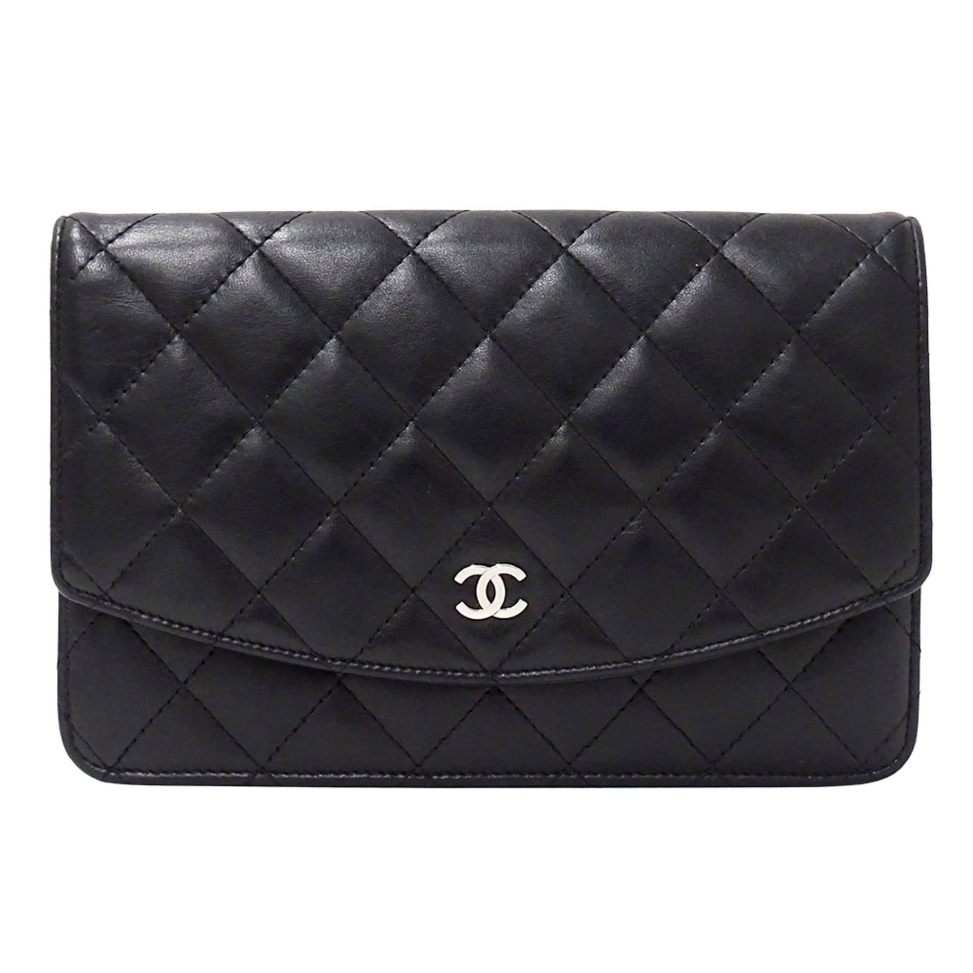 Chanel Chanel Matelassé handbag for women, brand name, clutch bag, second long wallet, lambskin, black, silver hardware. Size ONE SIZE - 1 Thumbnail